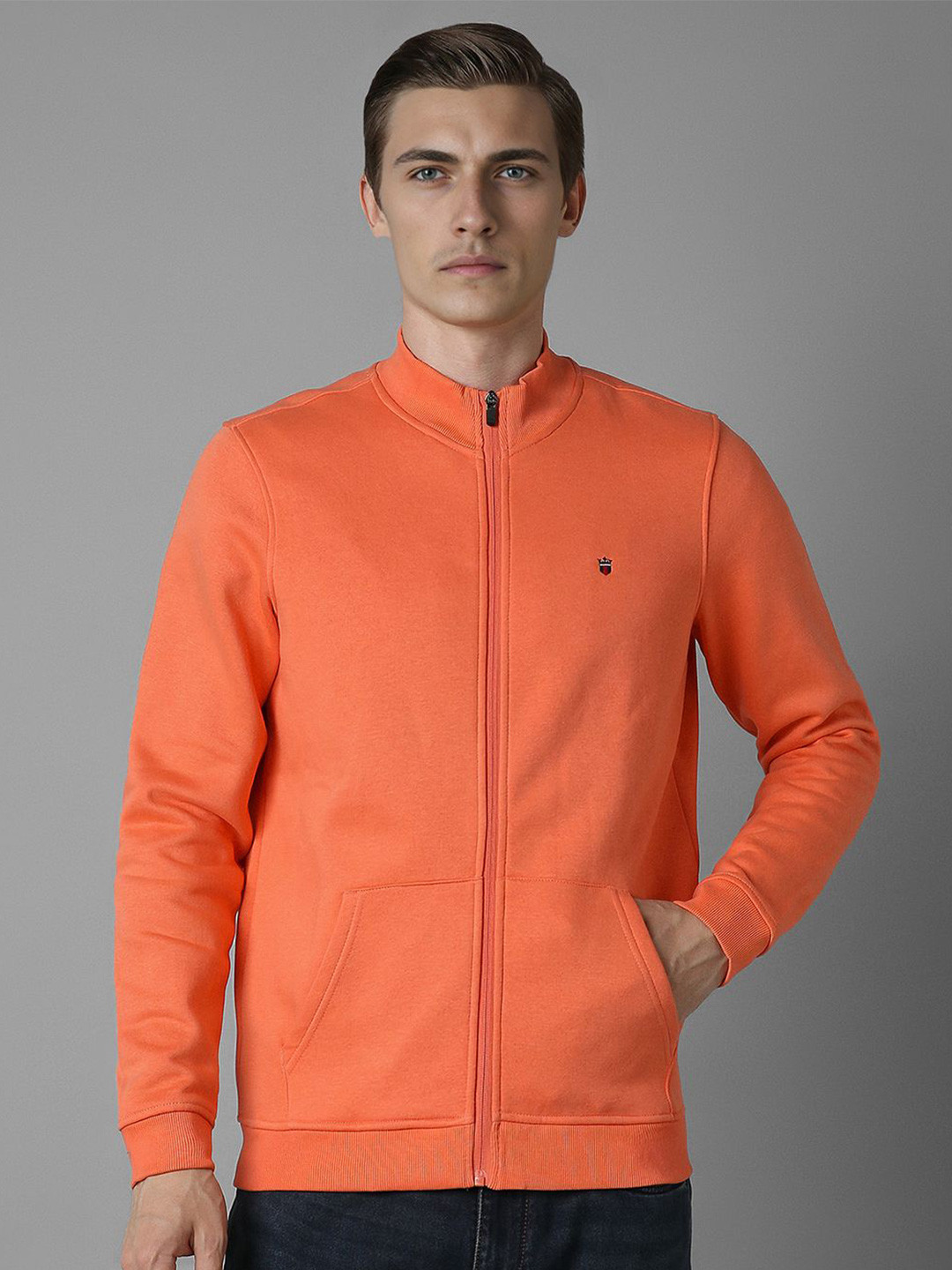 Louis Philippe Sport Front Open Cotton Sweatshirt