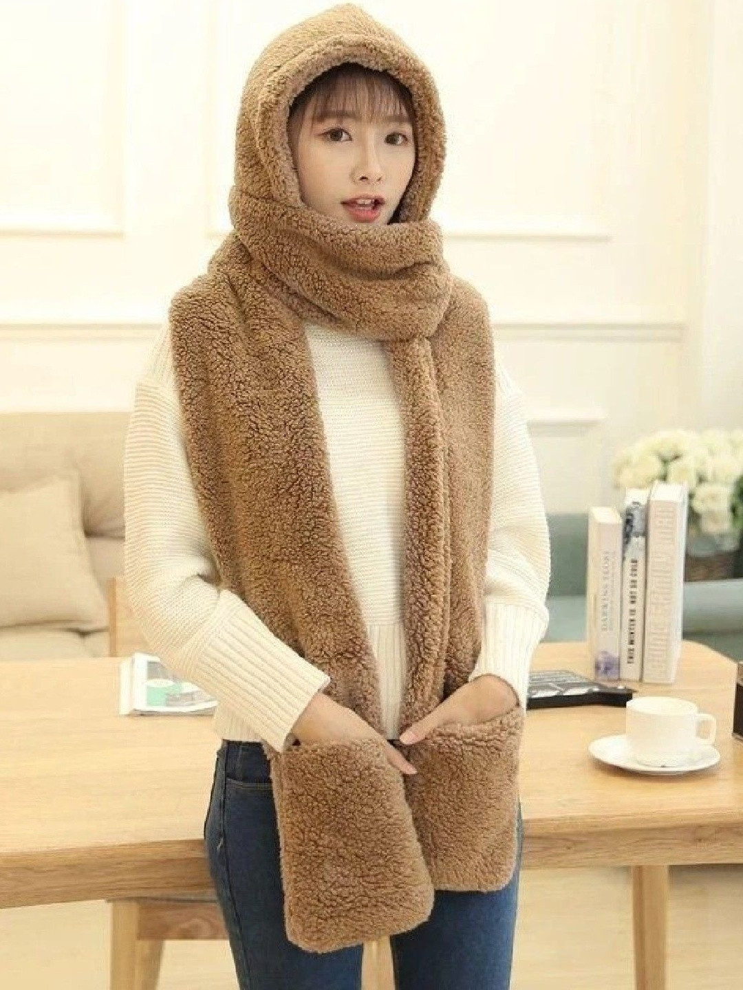 TOMKOT Women Winter Warm Wool Scarf