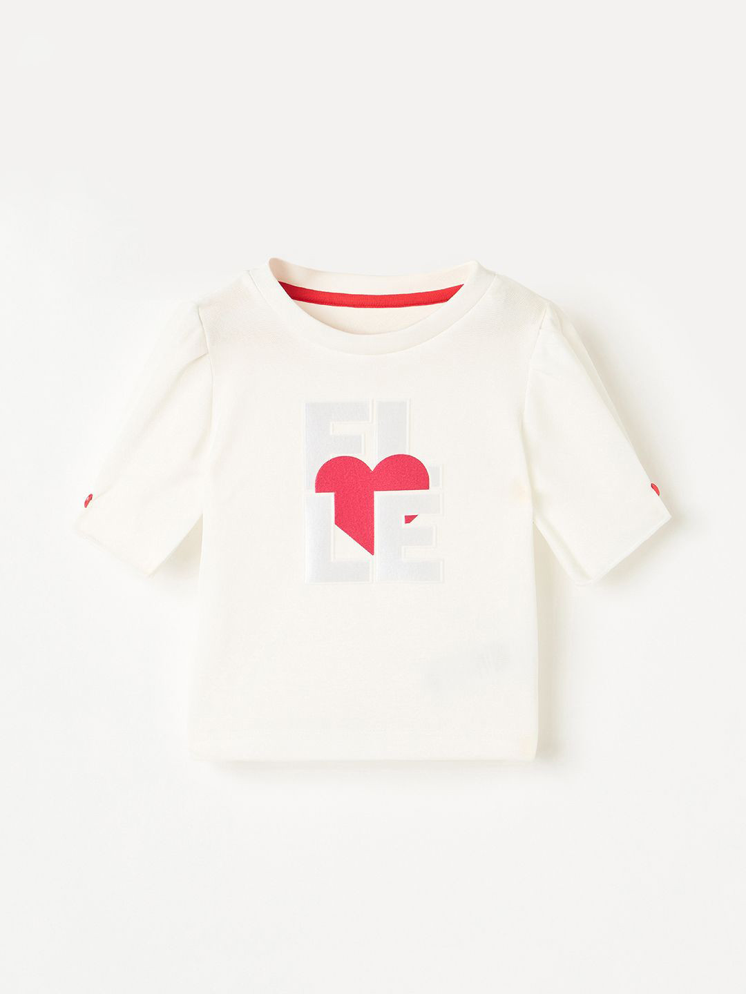 ELLE Girls Typography Printed Crew Neck Shirt Style Top