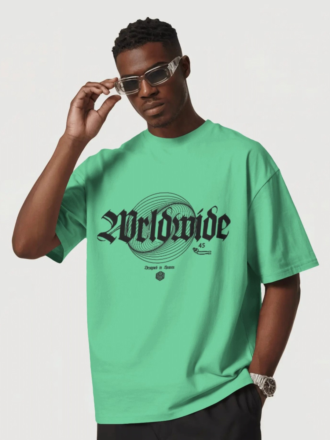 Silver Moon Clothing Oversized Typography Printed T-shirt