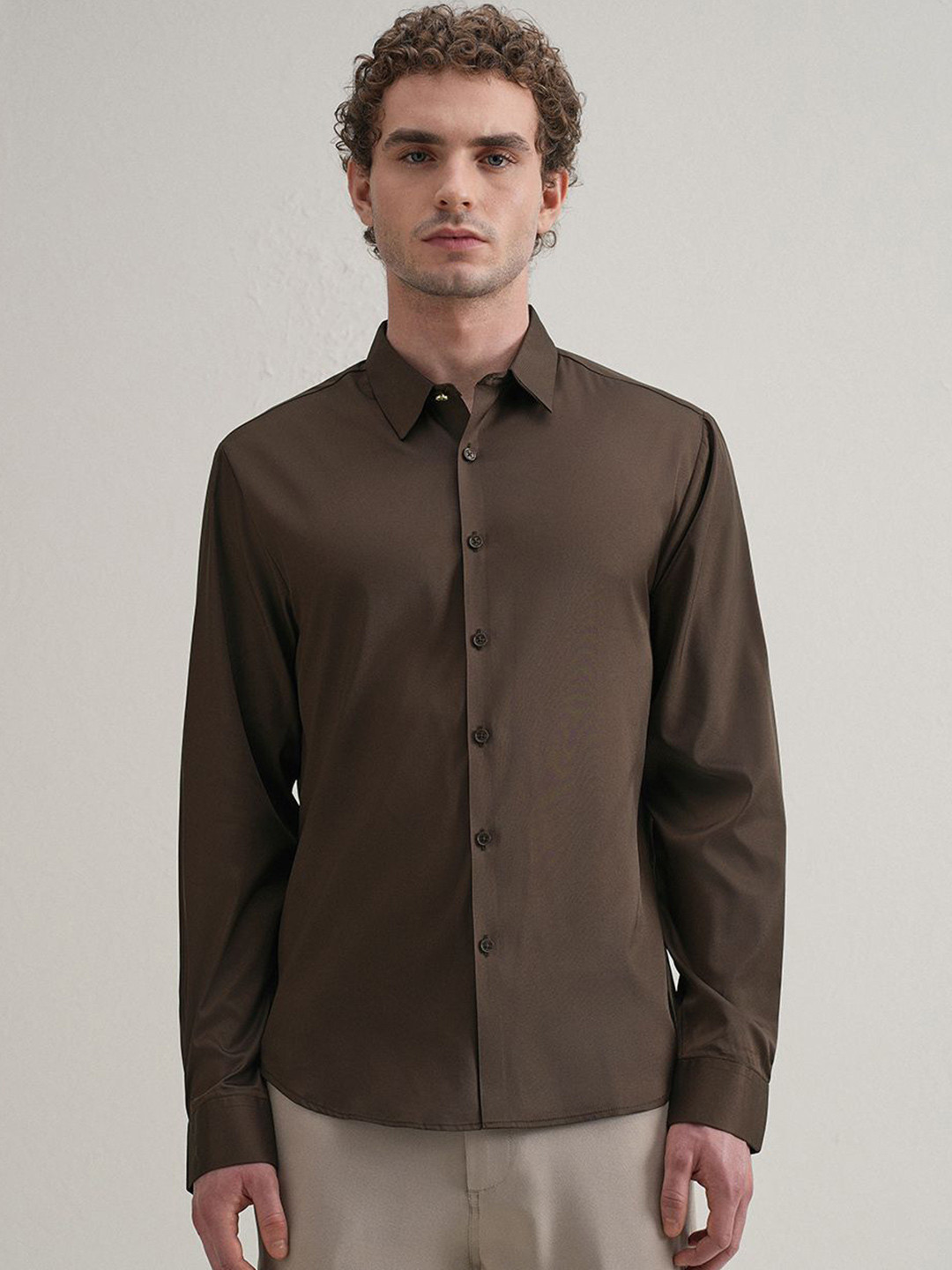 Banana Club Men Plain Stitchless Placket Shirt