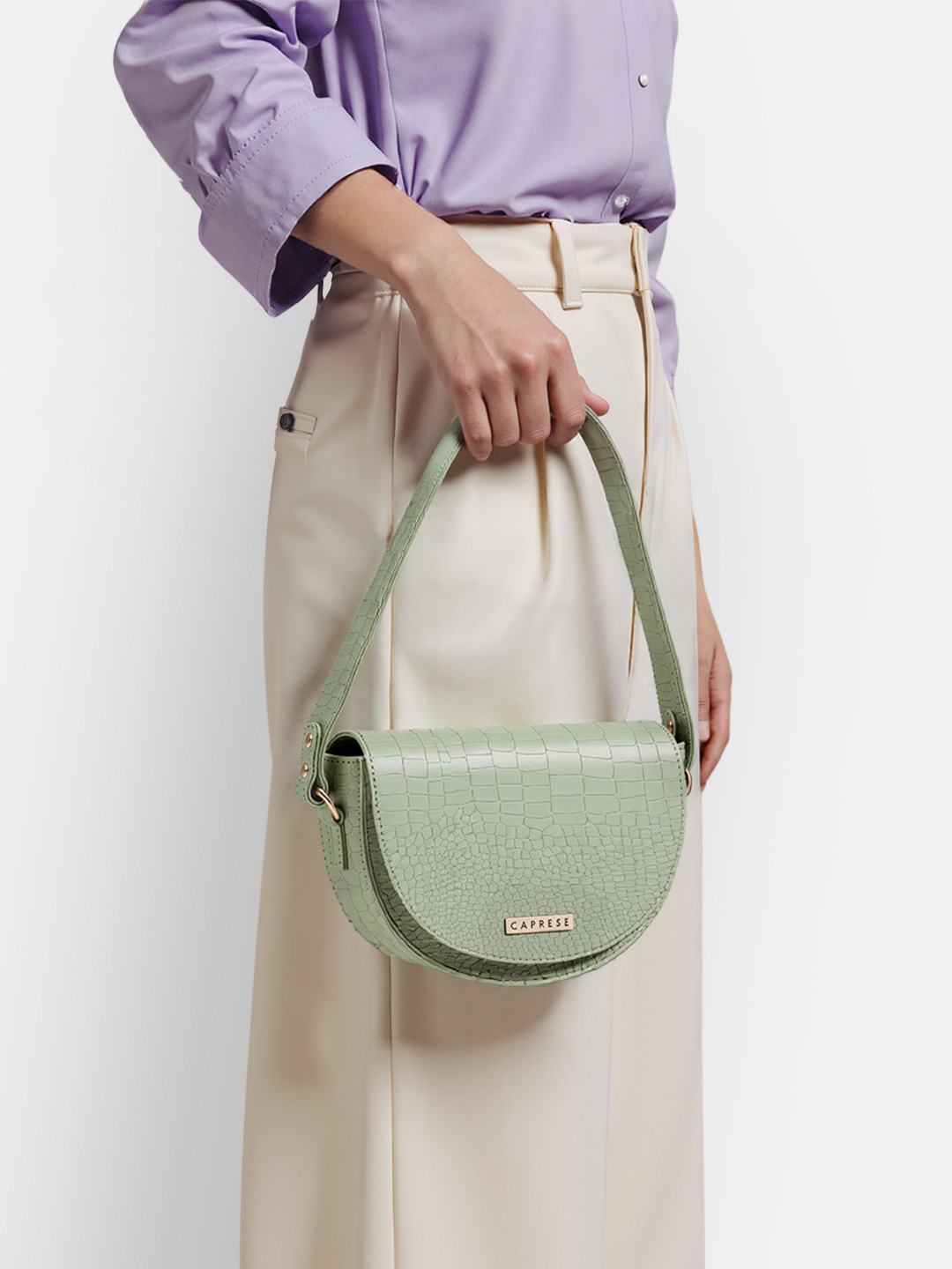 Caprese Julie Croc Textured Shoulder Bag