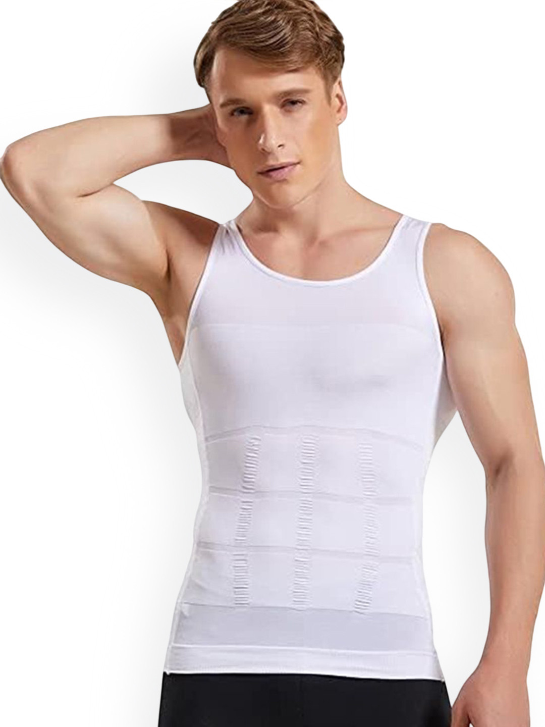 Adbeni Slim Fit Gynecomastia Compression Tummy Tucker Shapewear Cotton Innerwear Vest
