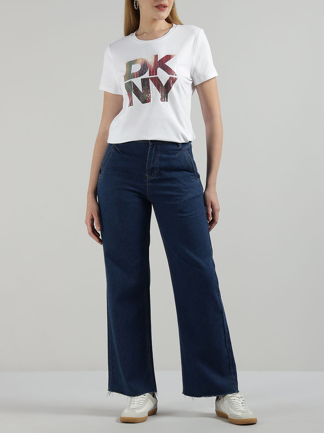 DKNY Brand Logo Printed Round Neck Regular Fit T-shirt