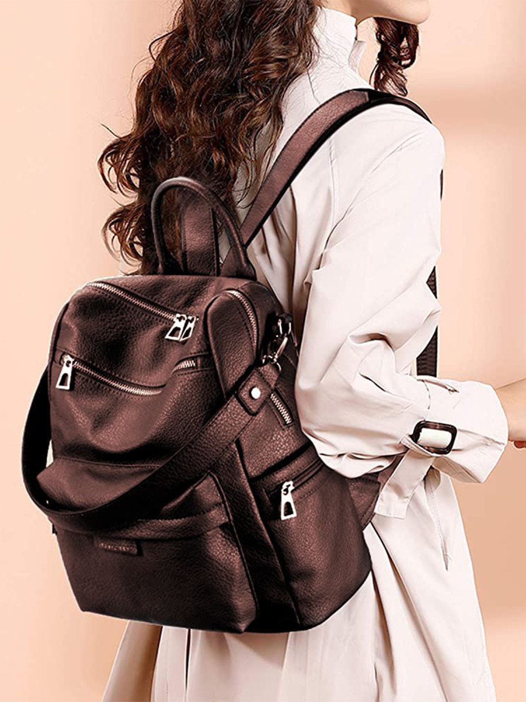 bohobuzz Women Leather Backpack