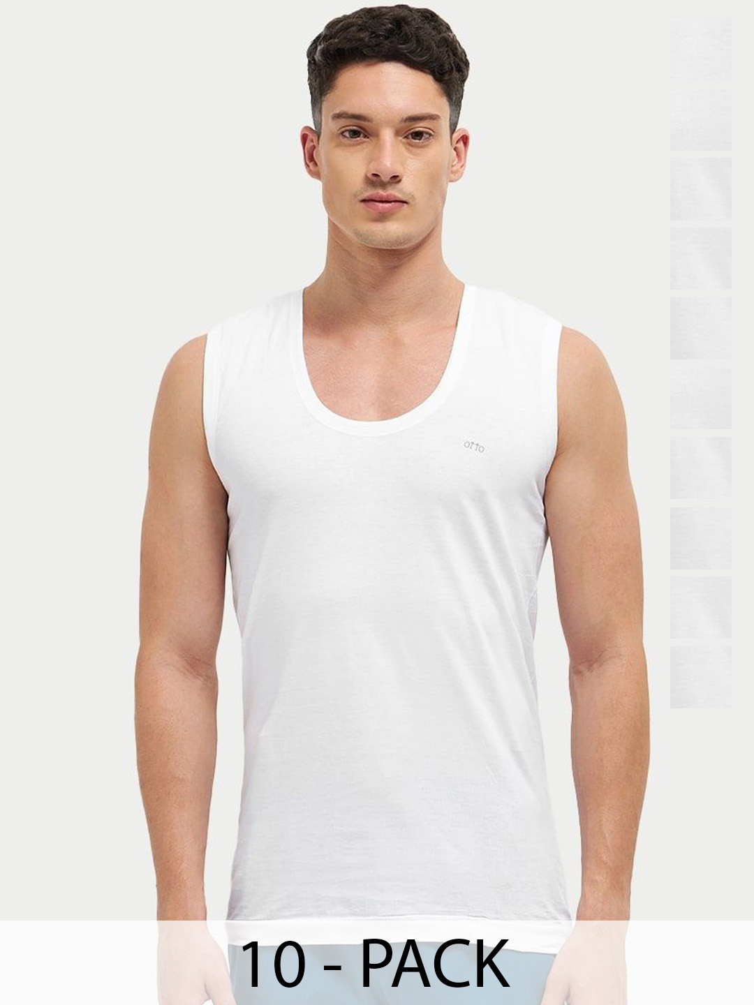 Otto Essentials Bravo Men Pack Of 10 Sleeveless Cotton Innerwear Vest