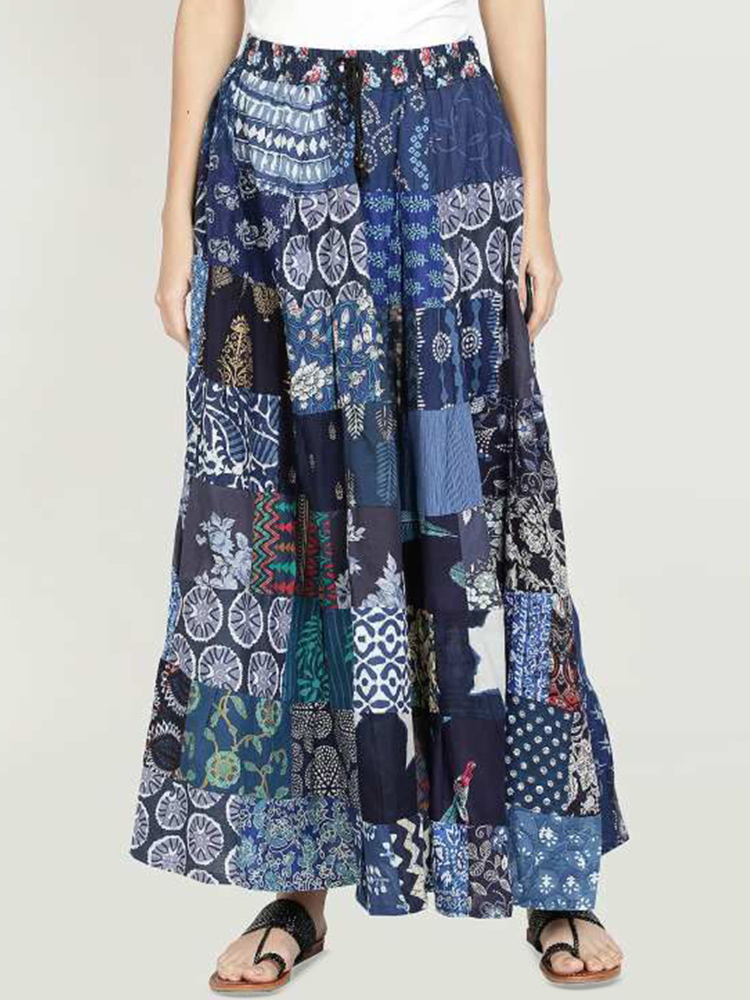GIANNA Printed Flared Maxi Skirt