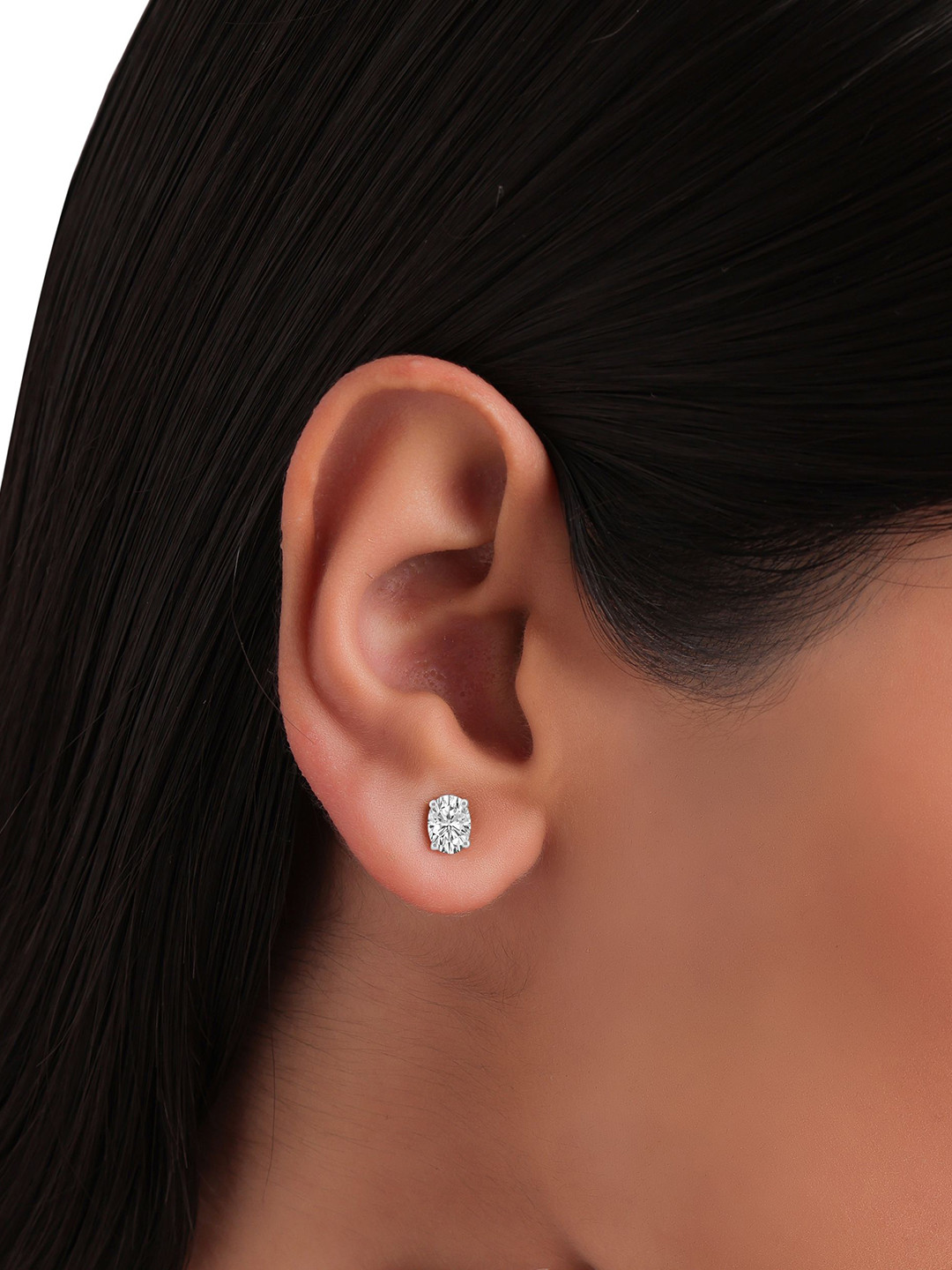 Crash.Club By CKC Women 18KT White Gold Diamond Stud Earrings -0.82g