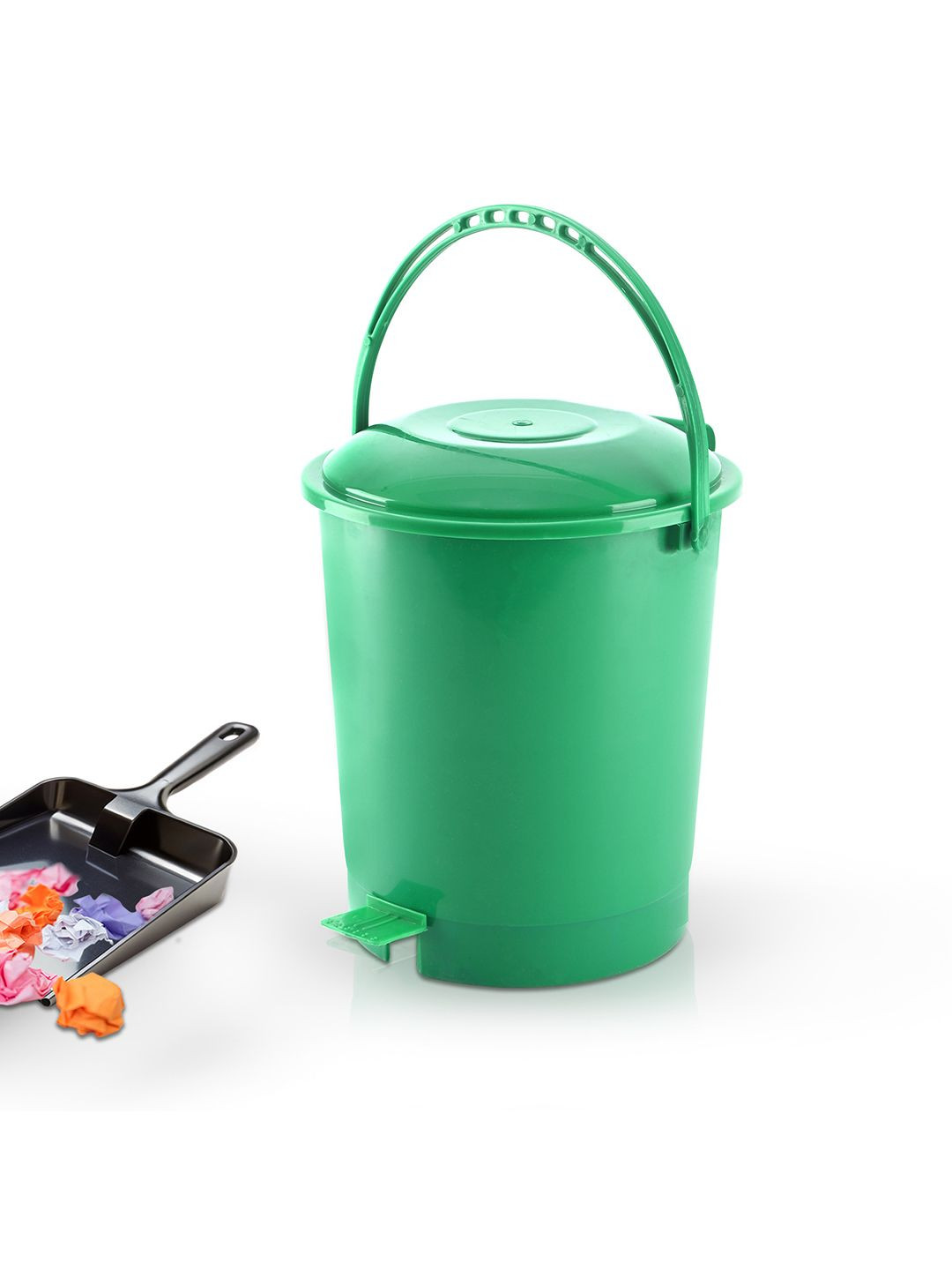 Kuber Industries Green Plastic 10 Ltr Kitchen Dustbin for Home