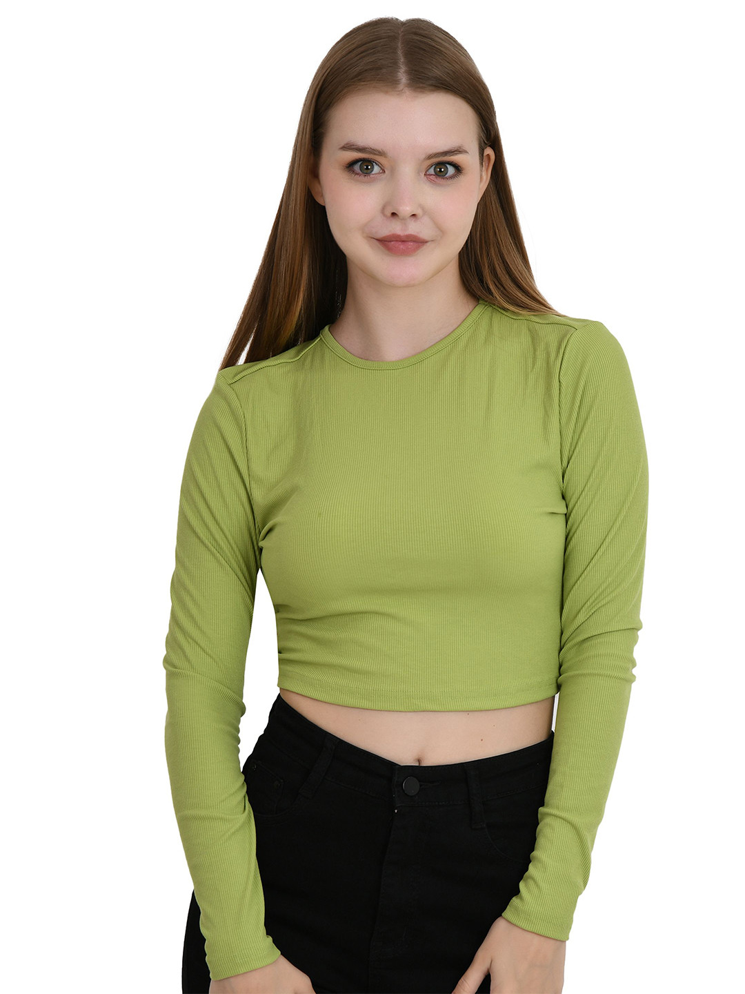 StyleCast Round Neck Backless Fitted Crop Top