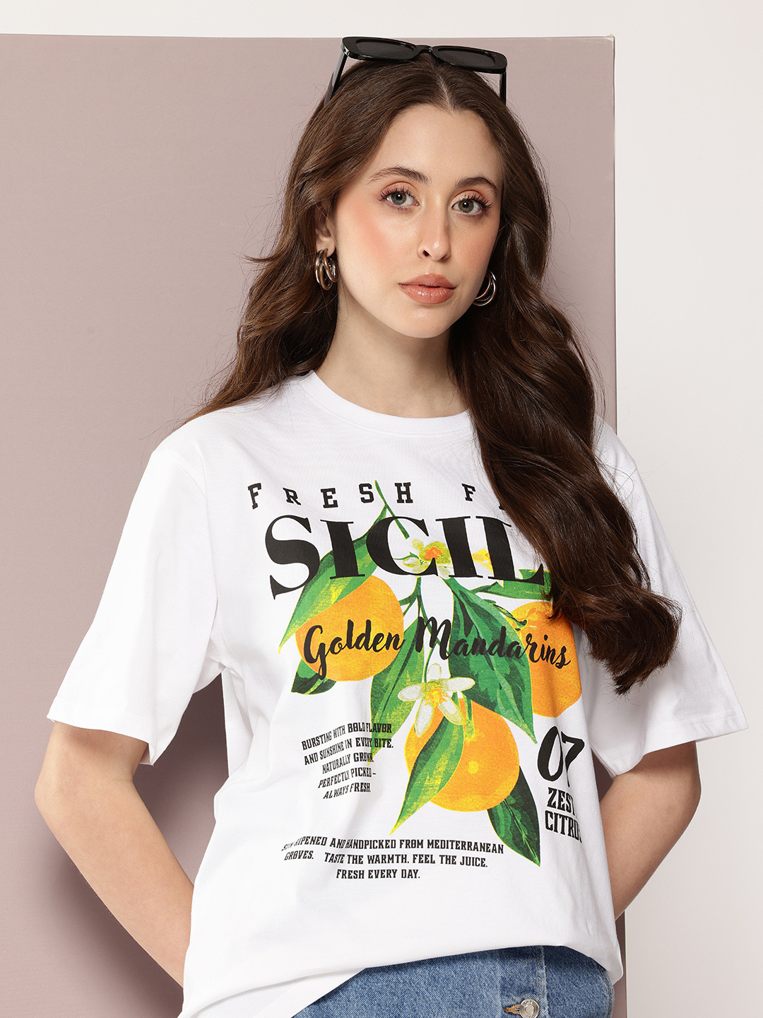 DILLINGER Women Printed Round Neck Oversized T-shirt