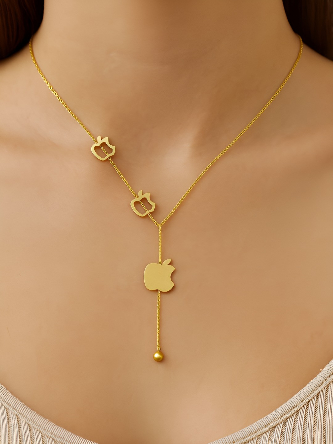 The Jewellery Tale Stainless Steel Gold-Plated Minimal Necklace
