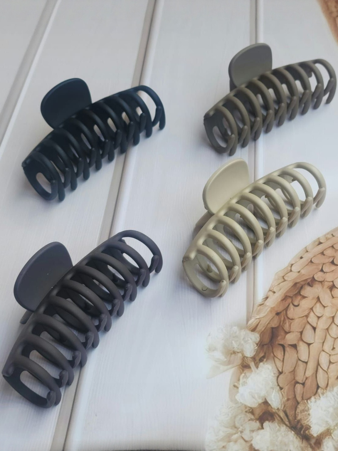 DIVASTRI Pack of 4 Matte Finish Large Hair Claw Clips