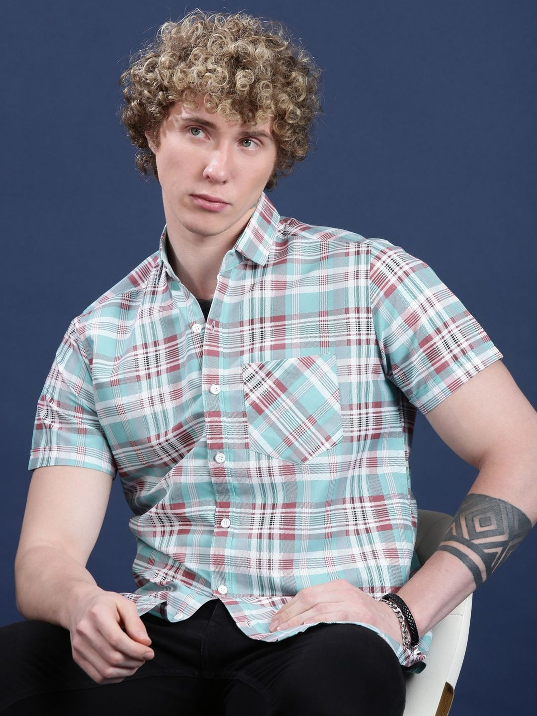 Voroxy Men Printed Cotton Casual Shirts