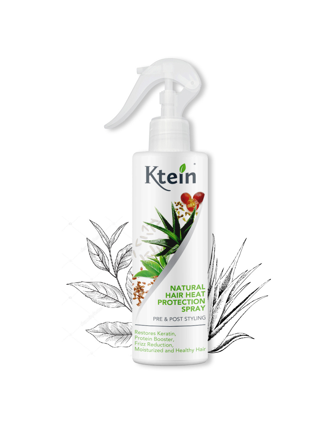Ktein Natural Hair Heat Protection Spray without Alcohol - 200 ml