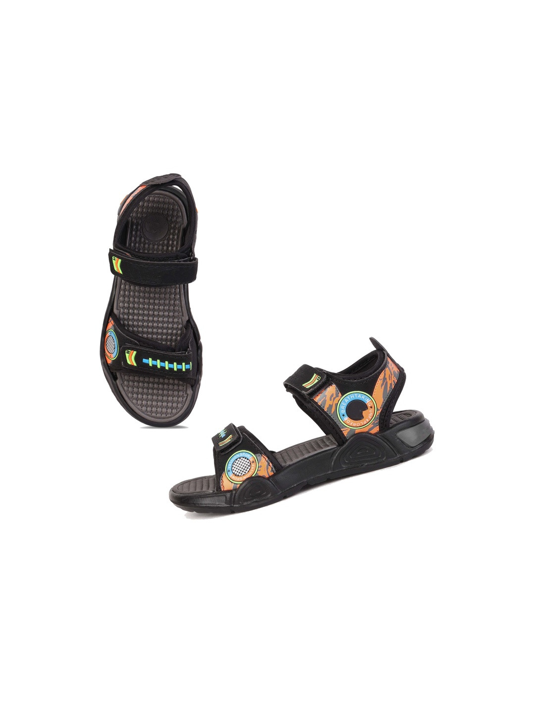 PENNEN Boys Grey Synthetic Slip-On Comfort Sandals