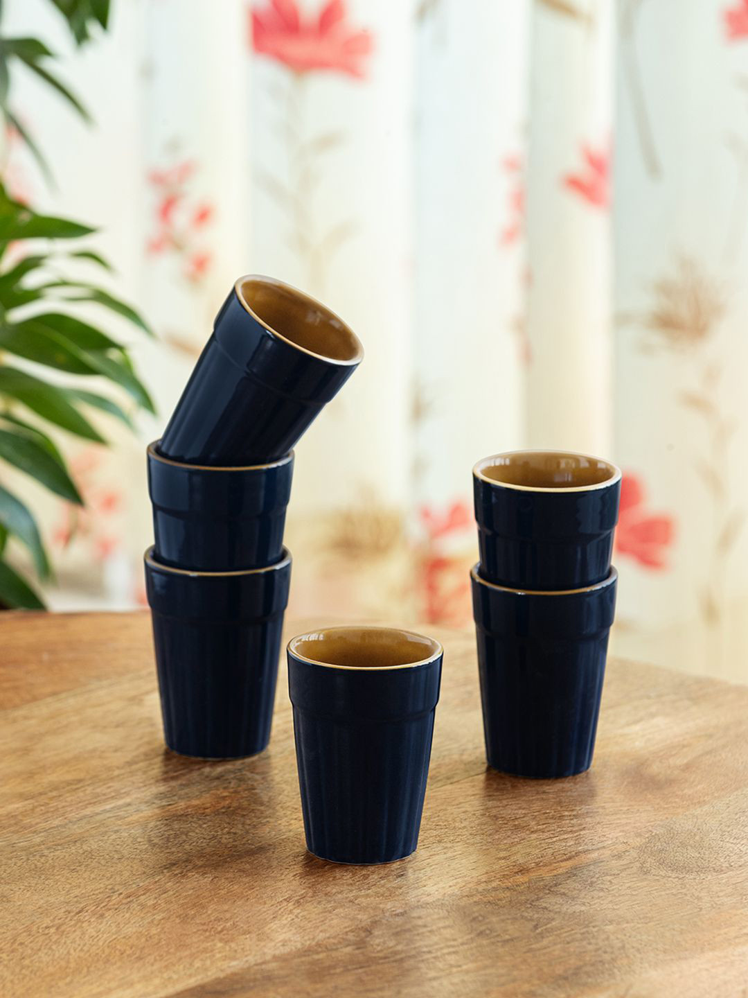 ExclusiveLane 'Mariana Blues' Blue Set Of 6 Cups and Mugs
