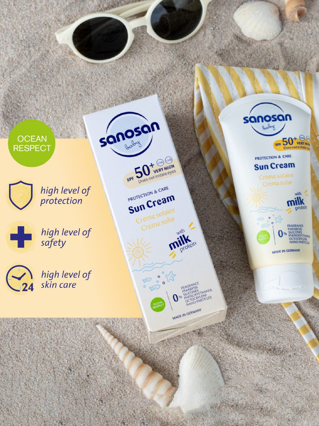 SANOSAN Baby Sun Cream SPF 50+ With Milk Protein - 75 ml