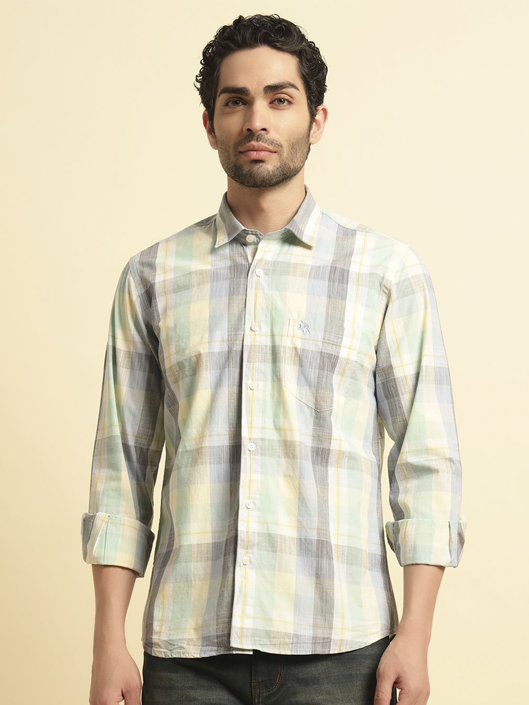 Cantabil Breathable & Soft Tartan Checks Printed Cotton Casual Shirt