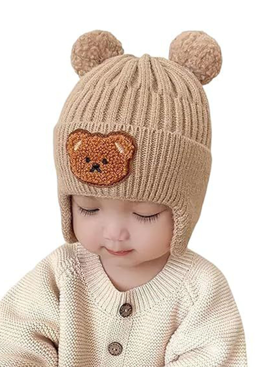 Gajraj Unisex Kids Self Design Woollen Beanie