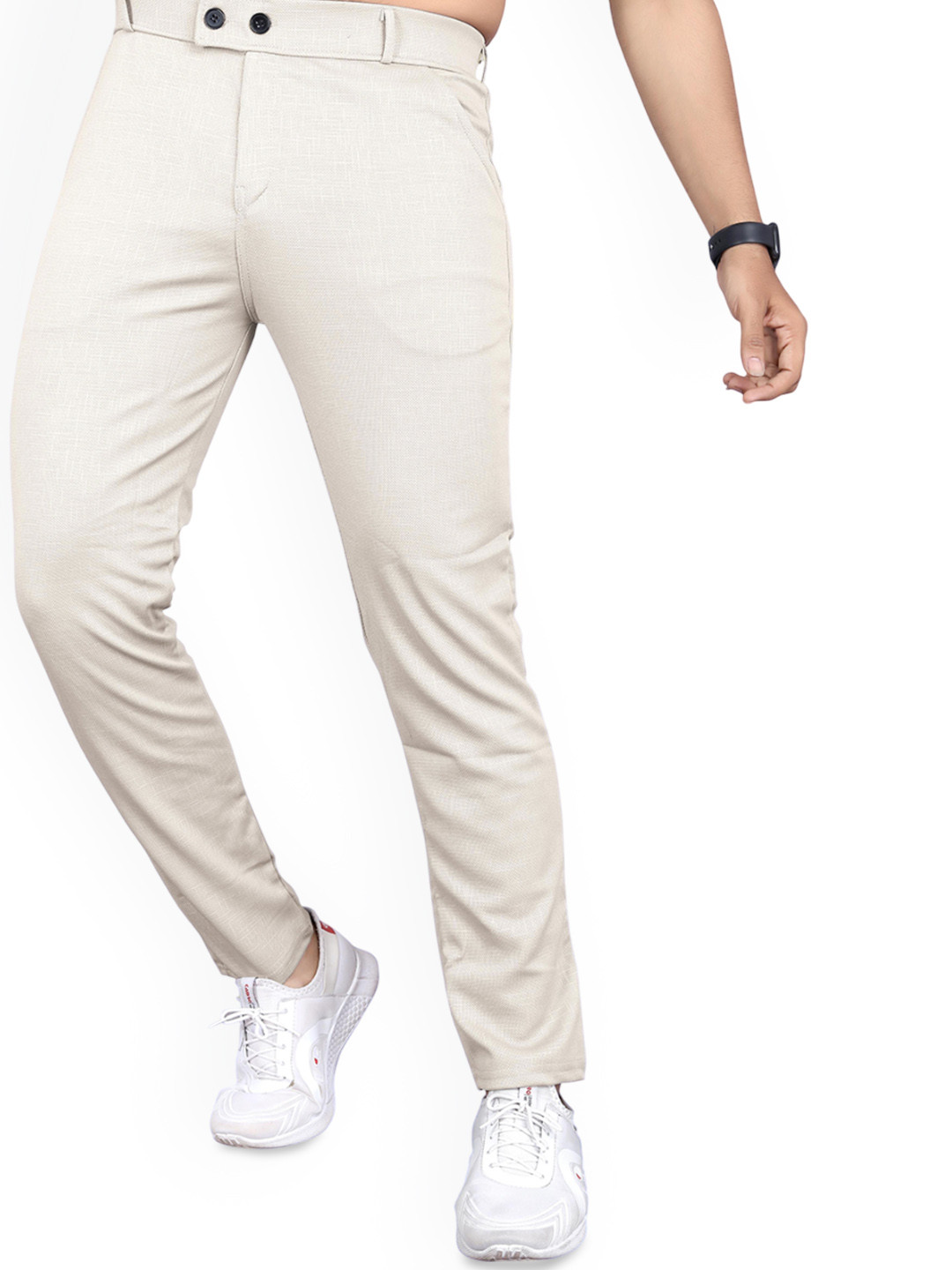 INDICLUB Men Relaxed Formal Trousers