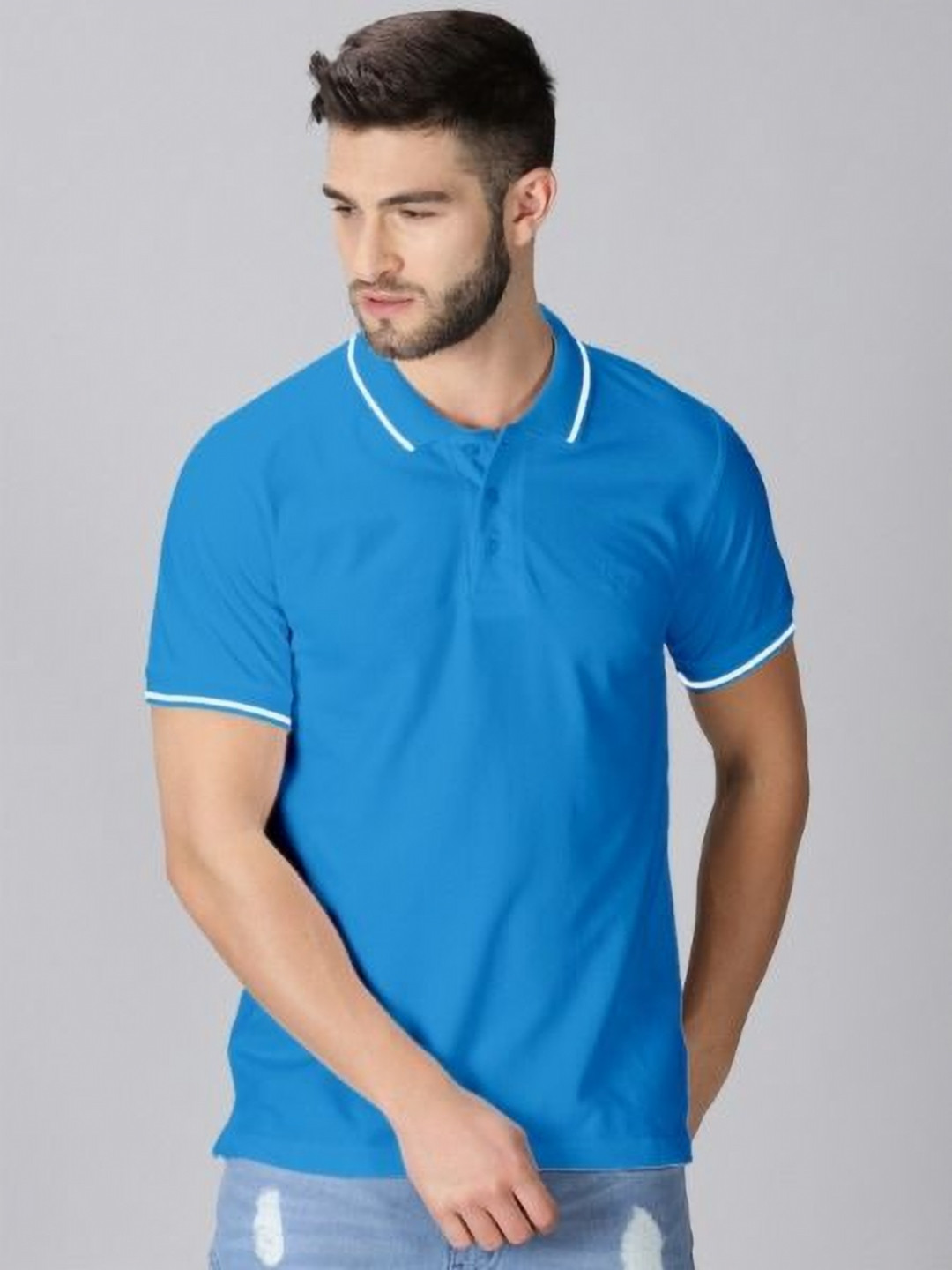 Y.O.U Men Polo Collar Pure Cotton Bio Finish T-shirt