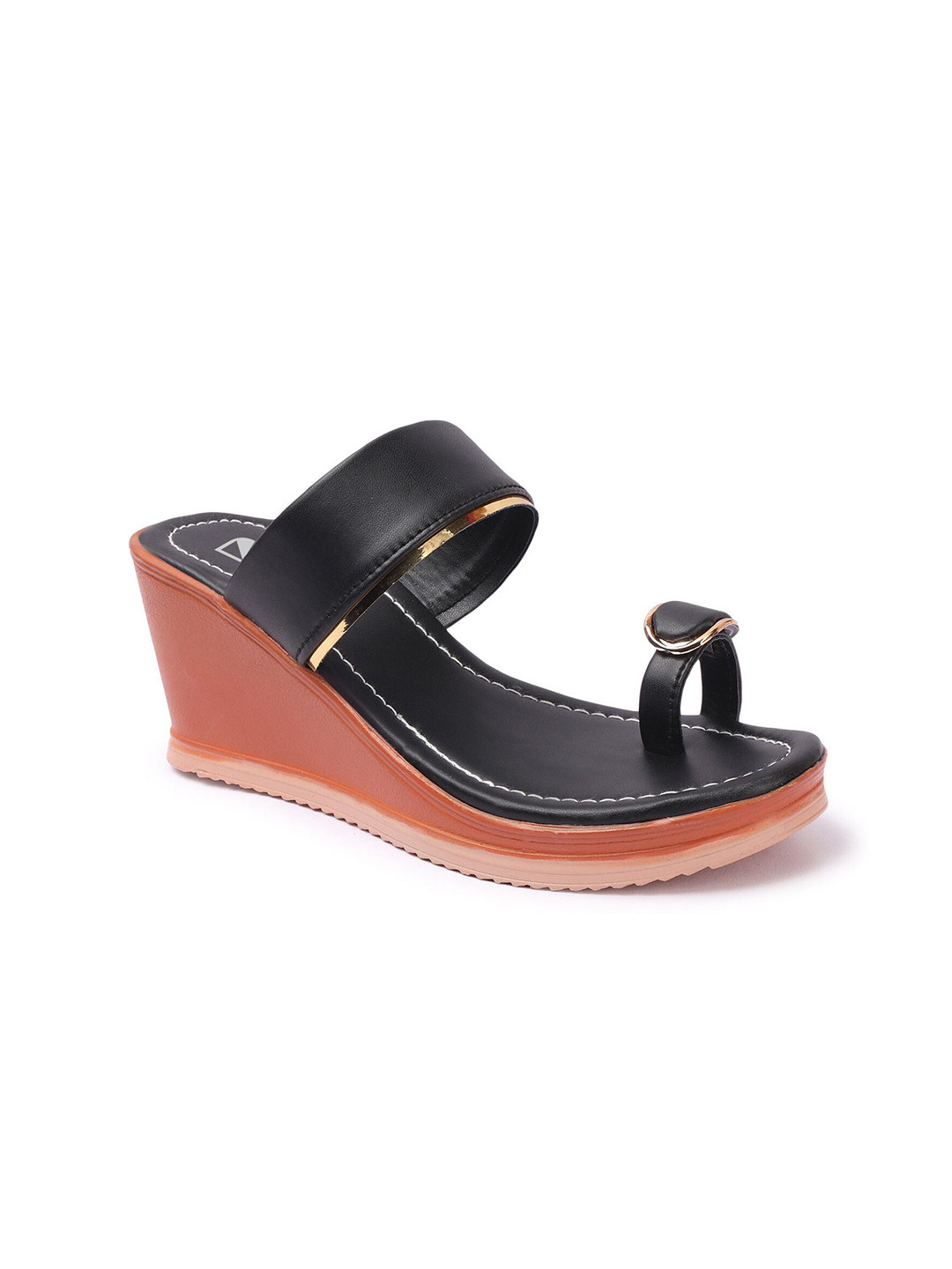 Be Found Open Back Round Toe Wedge Sandals