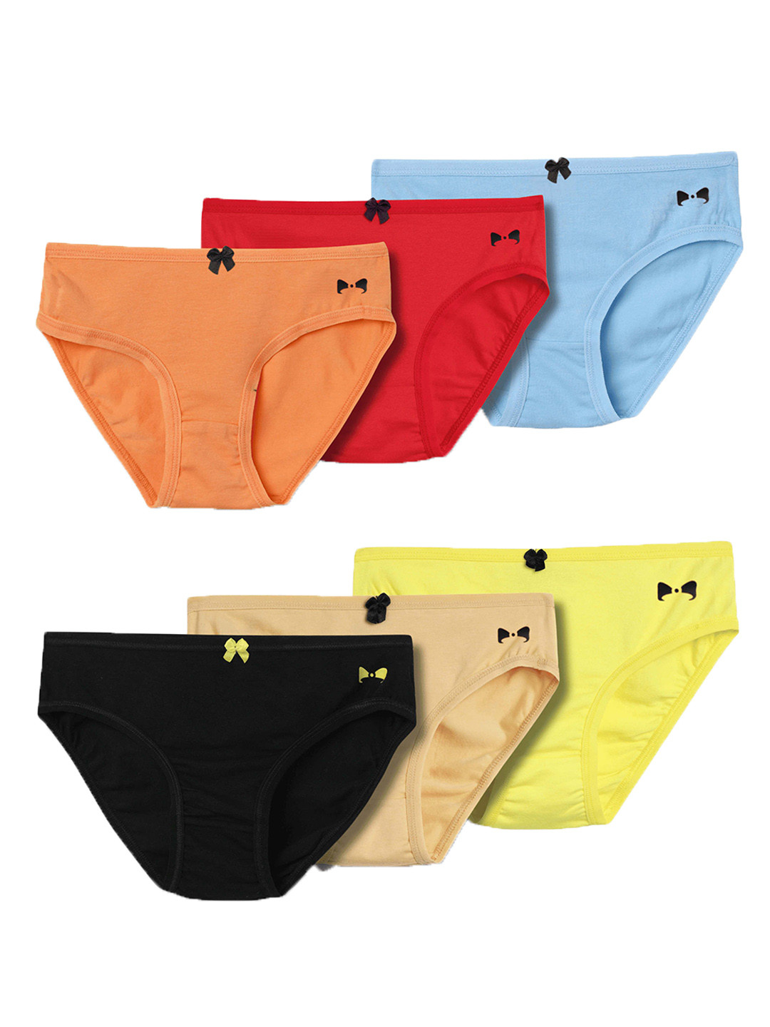 lil berry Pack Of 6 Girls Cotton Basic Briefs-LB13_C2_4-6-Multi