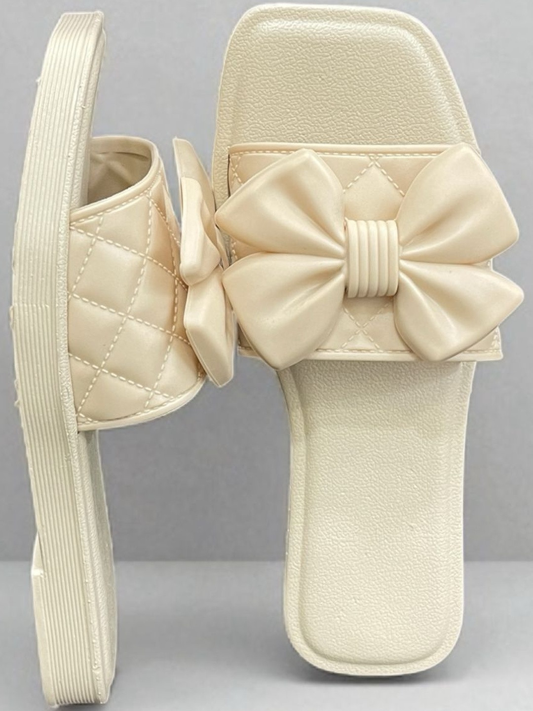 Shozie Women Rubber Bow Detail Sliders