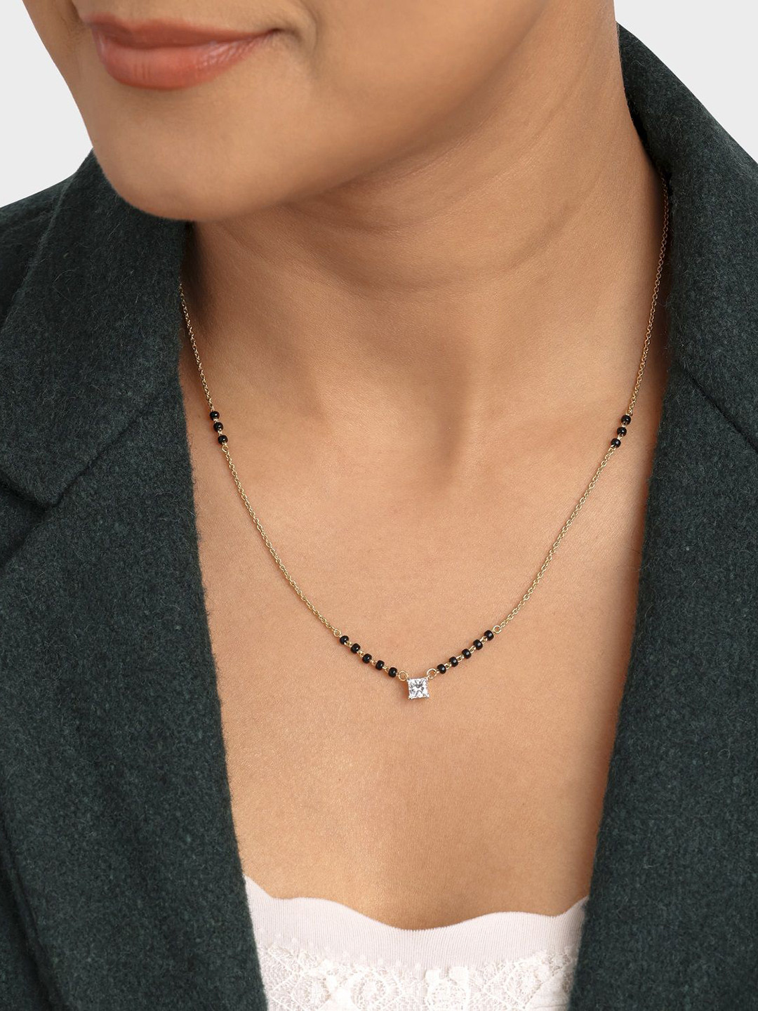 Crash.Club By CKC 18 KT Gold-Plated Lab Grown Diamond Studded Necklace 3.81 g