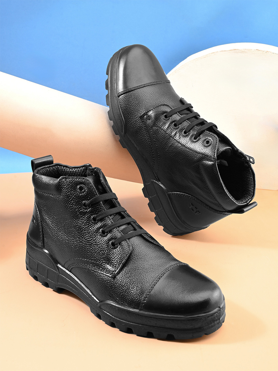 TSF Leather Women Black Leather Boots