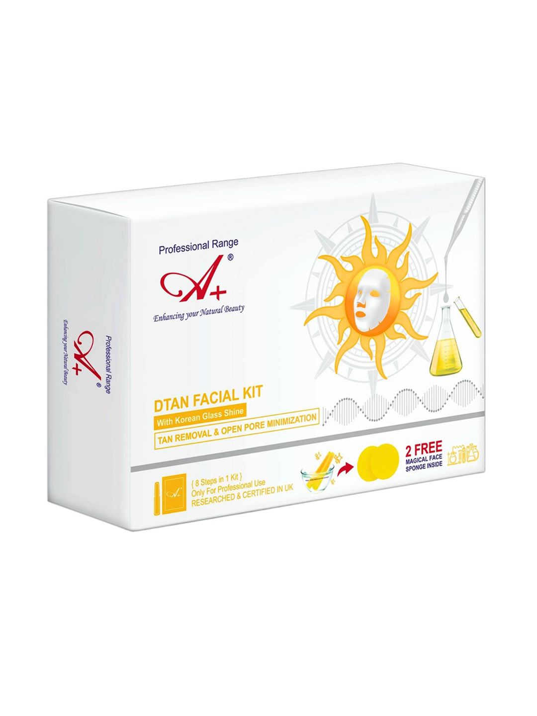 A+ Professional Range DTan Facial Kit With Korean Glass Shine - 250 g