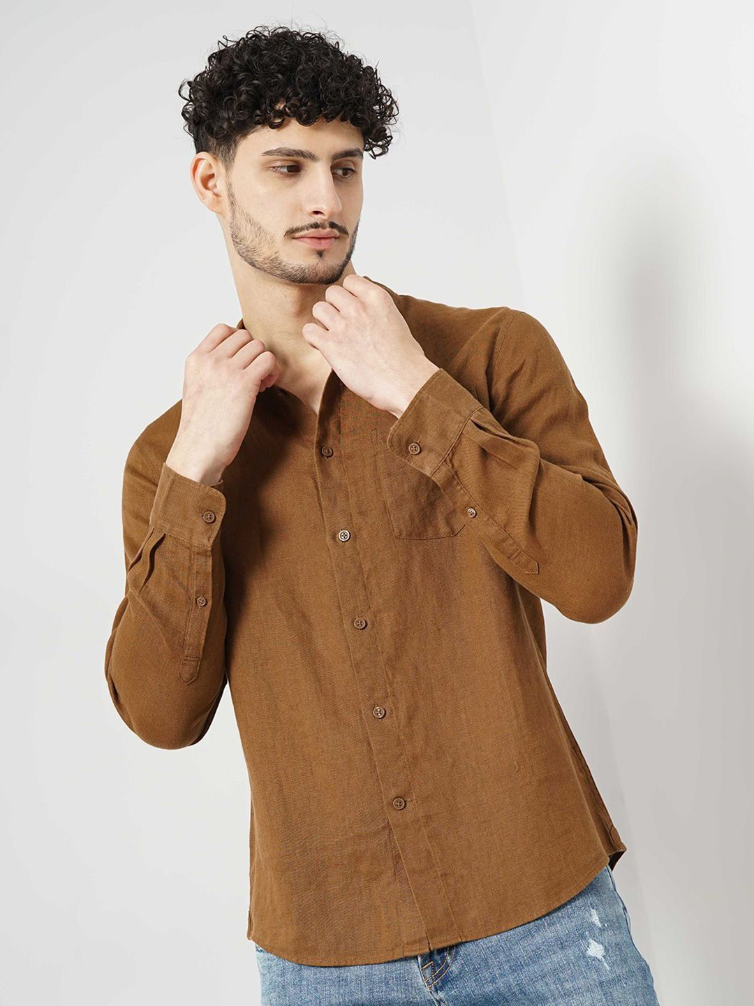 Celio Long Sleeves Regular Fit Linen Shirt