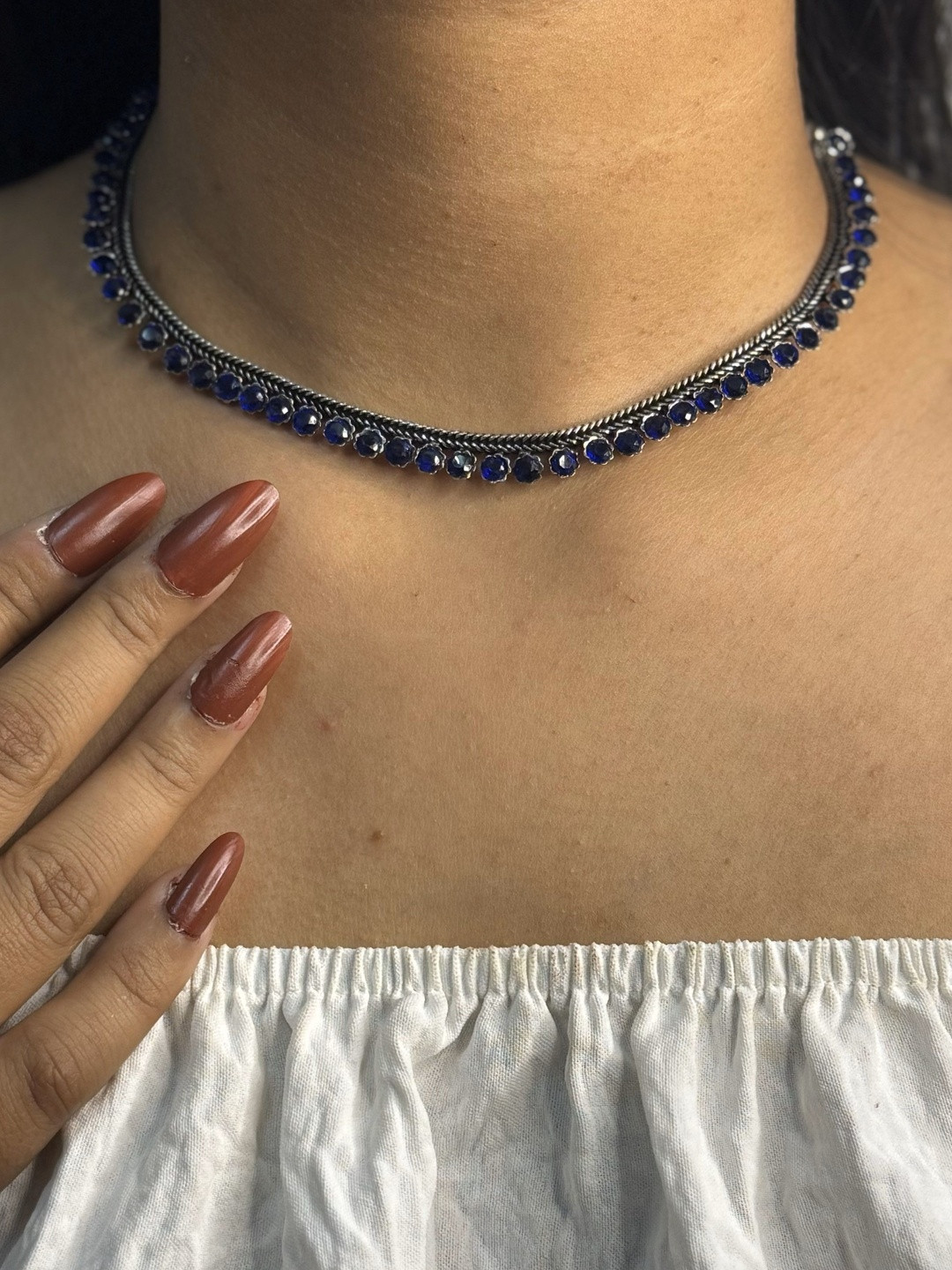 Surki  Artificial Beads German Silver Necklace