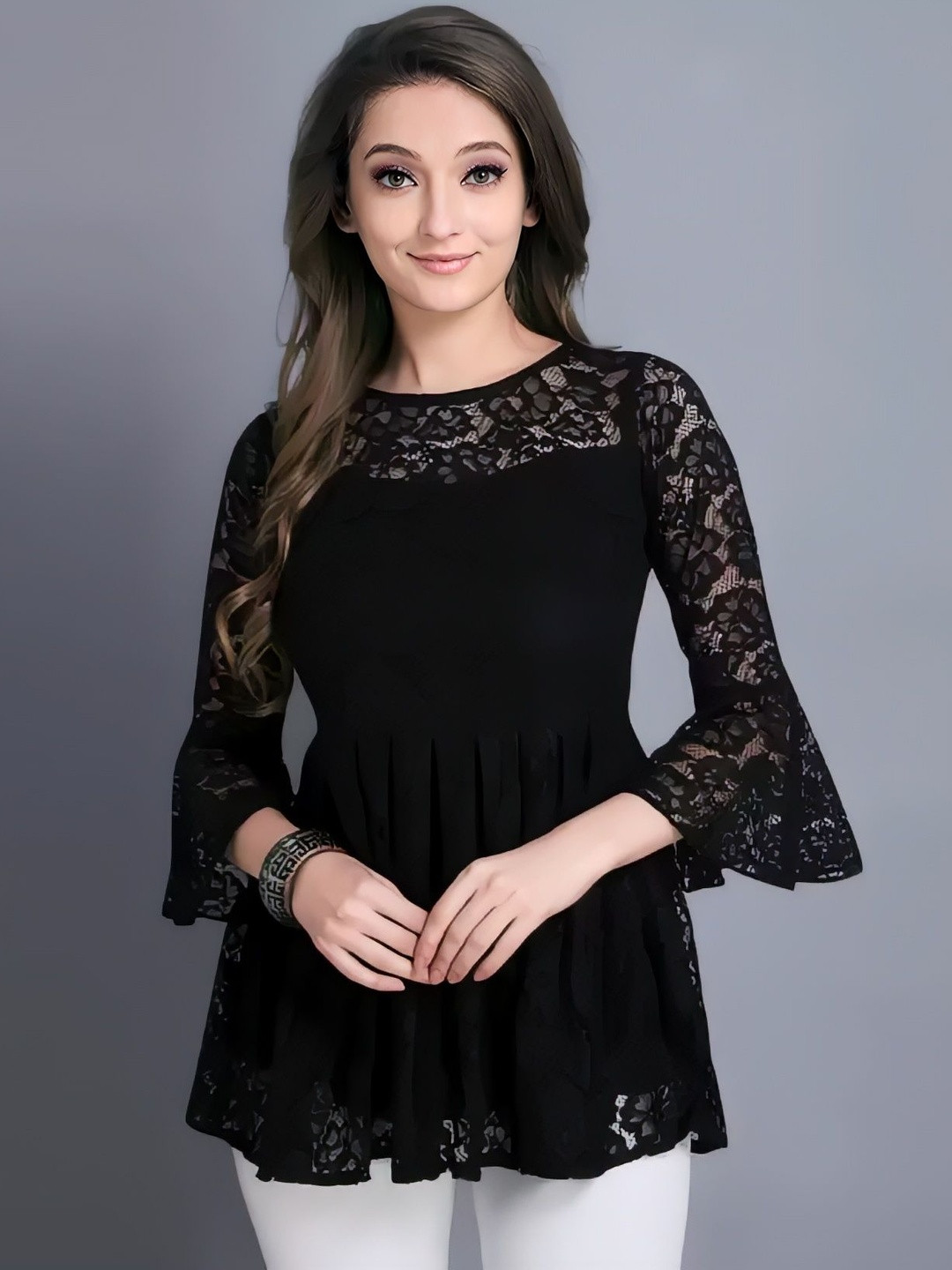 HEMANG FASHION Women Black Solid Other Tops