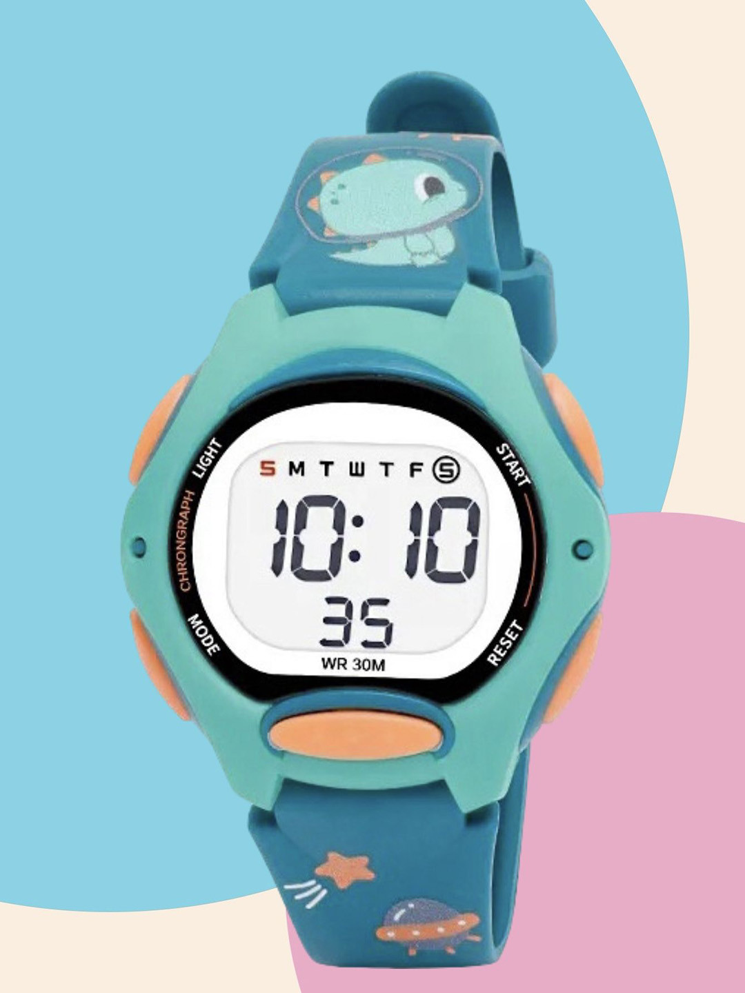 Otage Kids Printed Dial & Textured Straps Digital Multi Function Watch 8207-DarkGreen