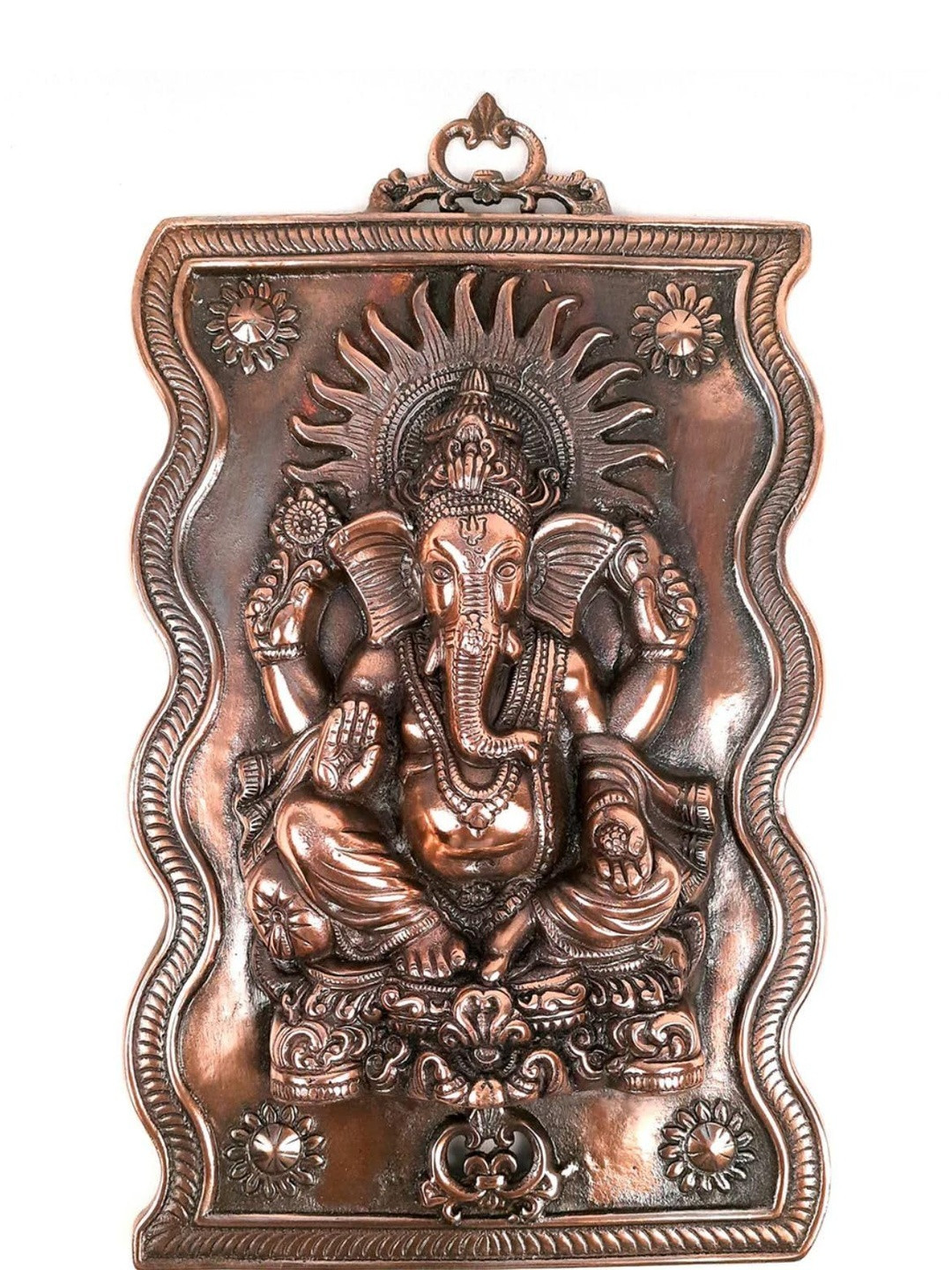 apka mart Bronze Lord Ganesha Wall Hanging