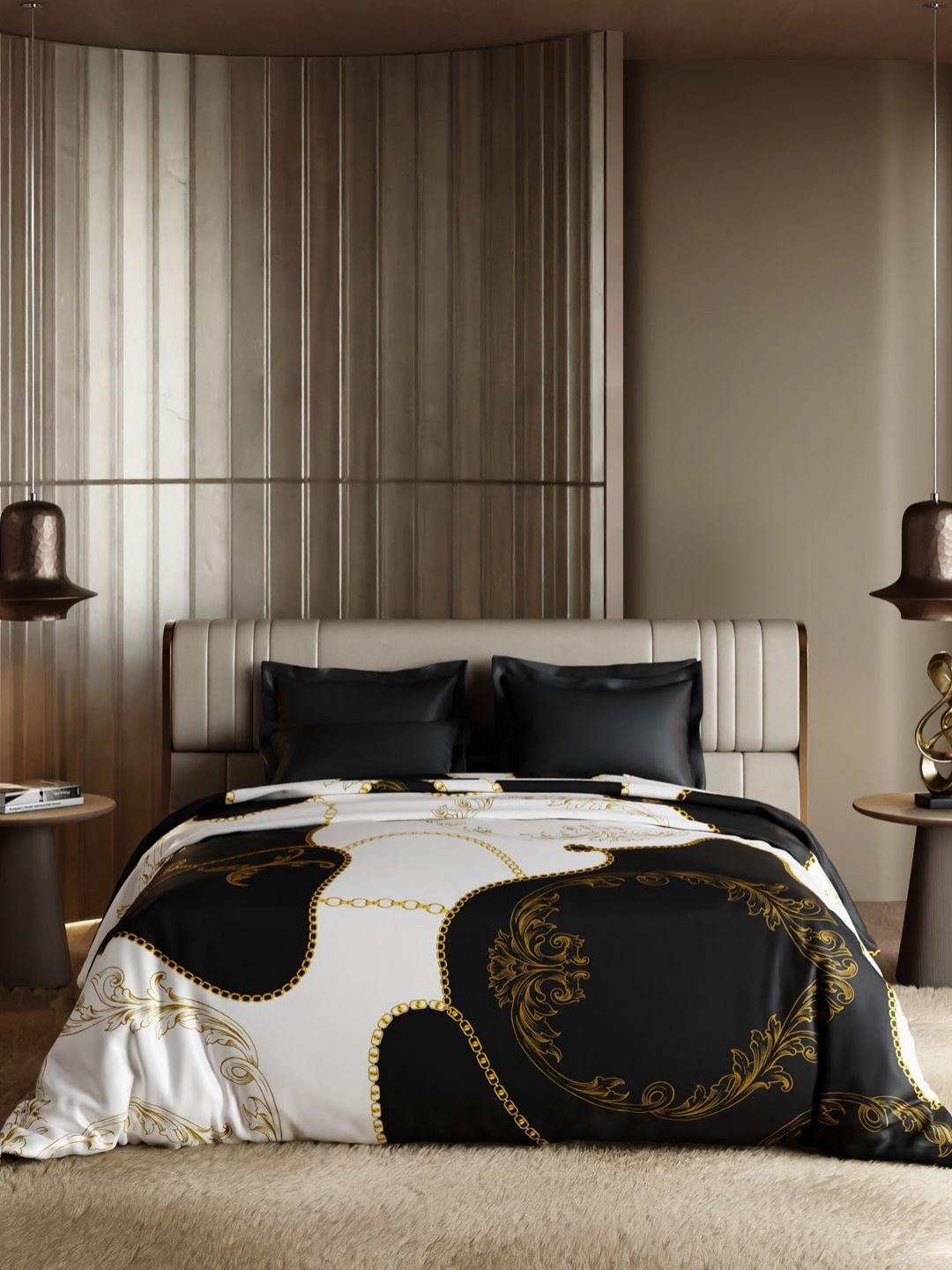 Stoa Paris Black & White Abstract Printed AC Room 150 GSM King Bed Comforter