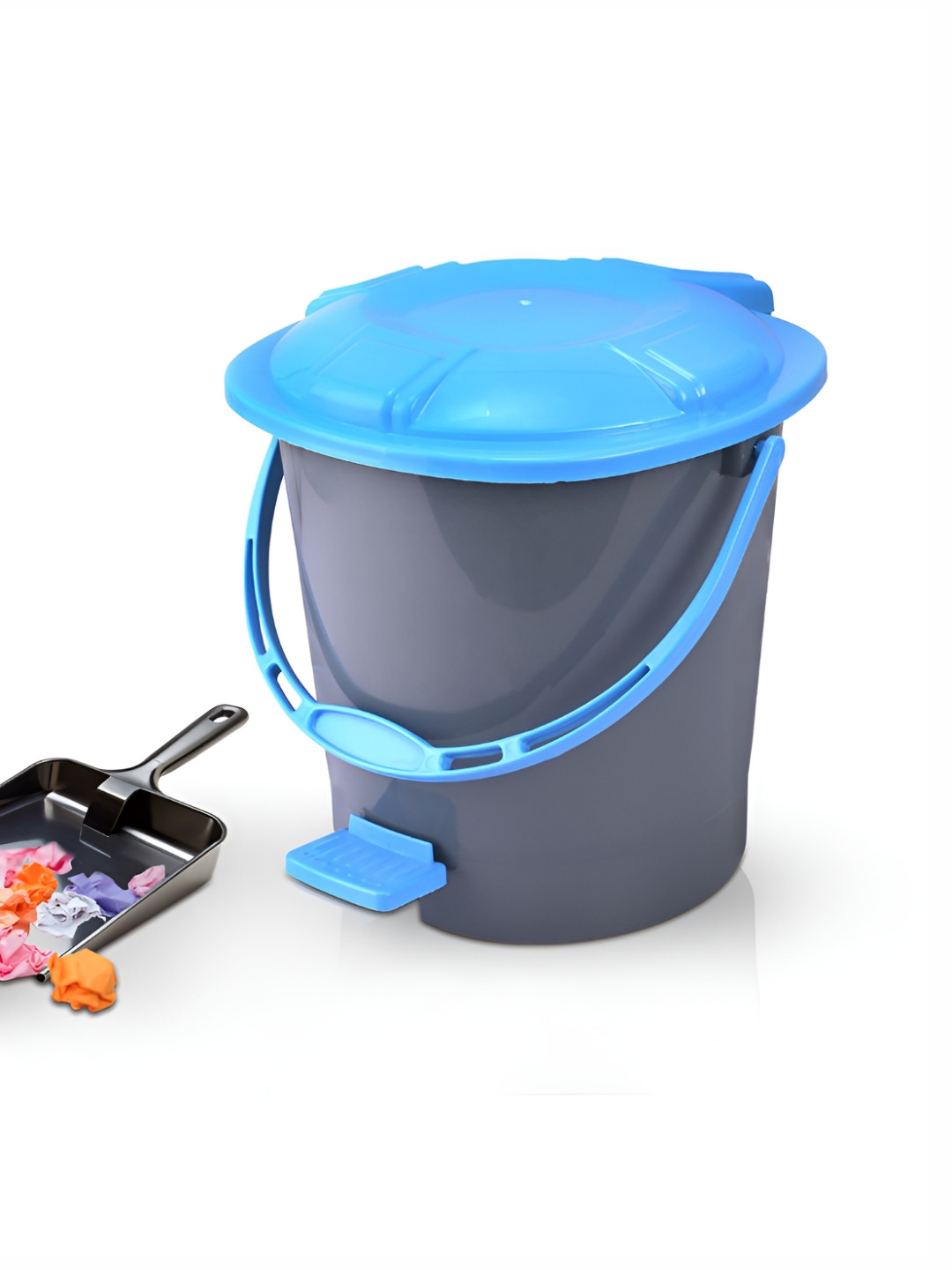 Aura Blue & Grey One Tab Pedal Dustbin 7L