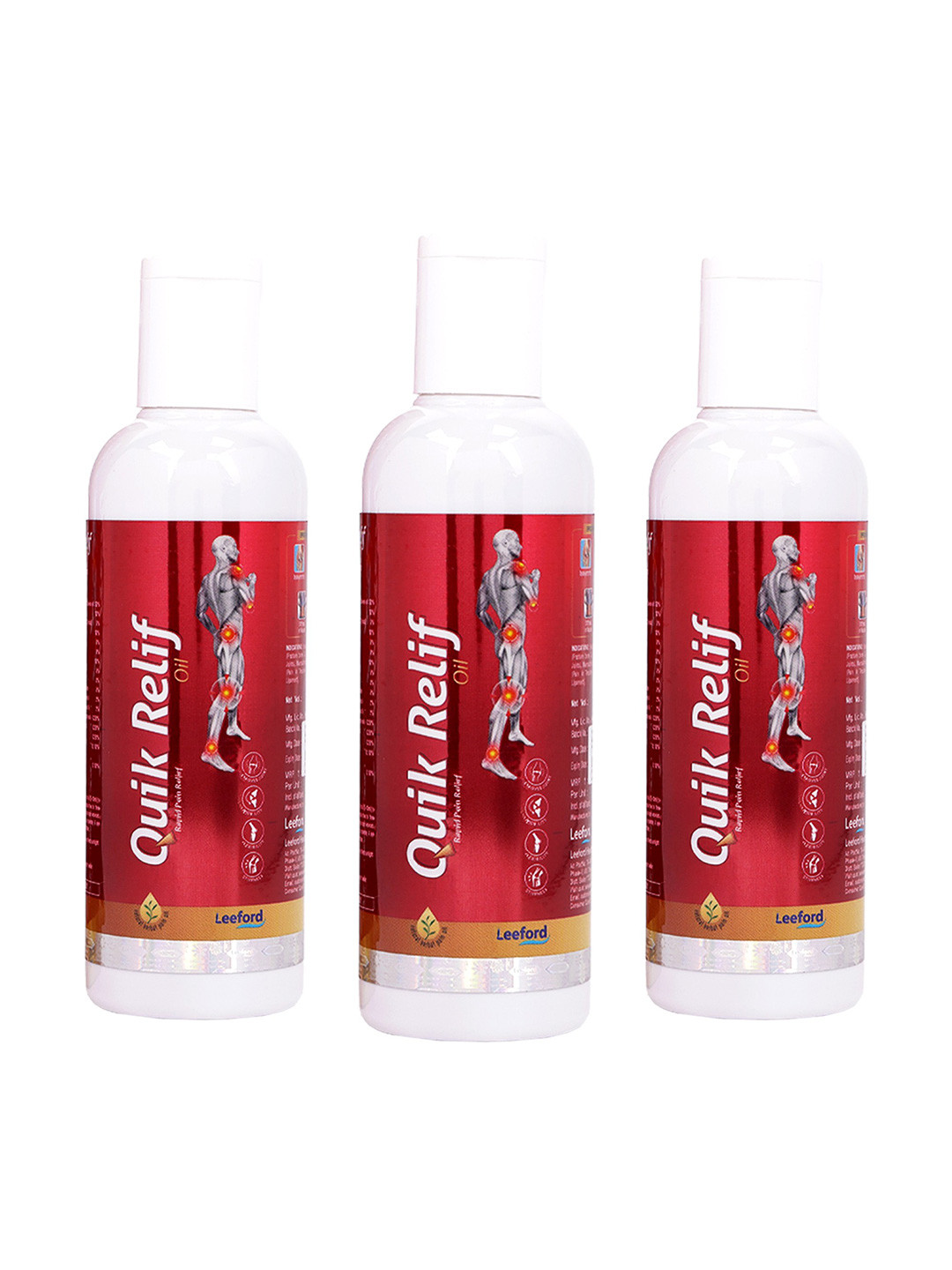 Quik Relif Set Of 3 Oil With Kapur Leaves - 100 ml Each