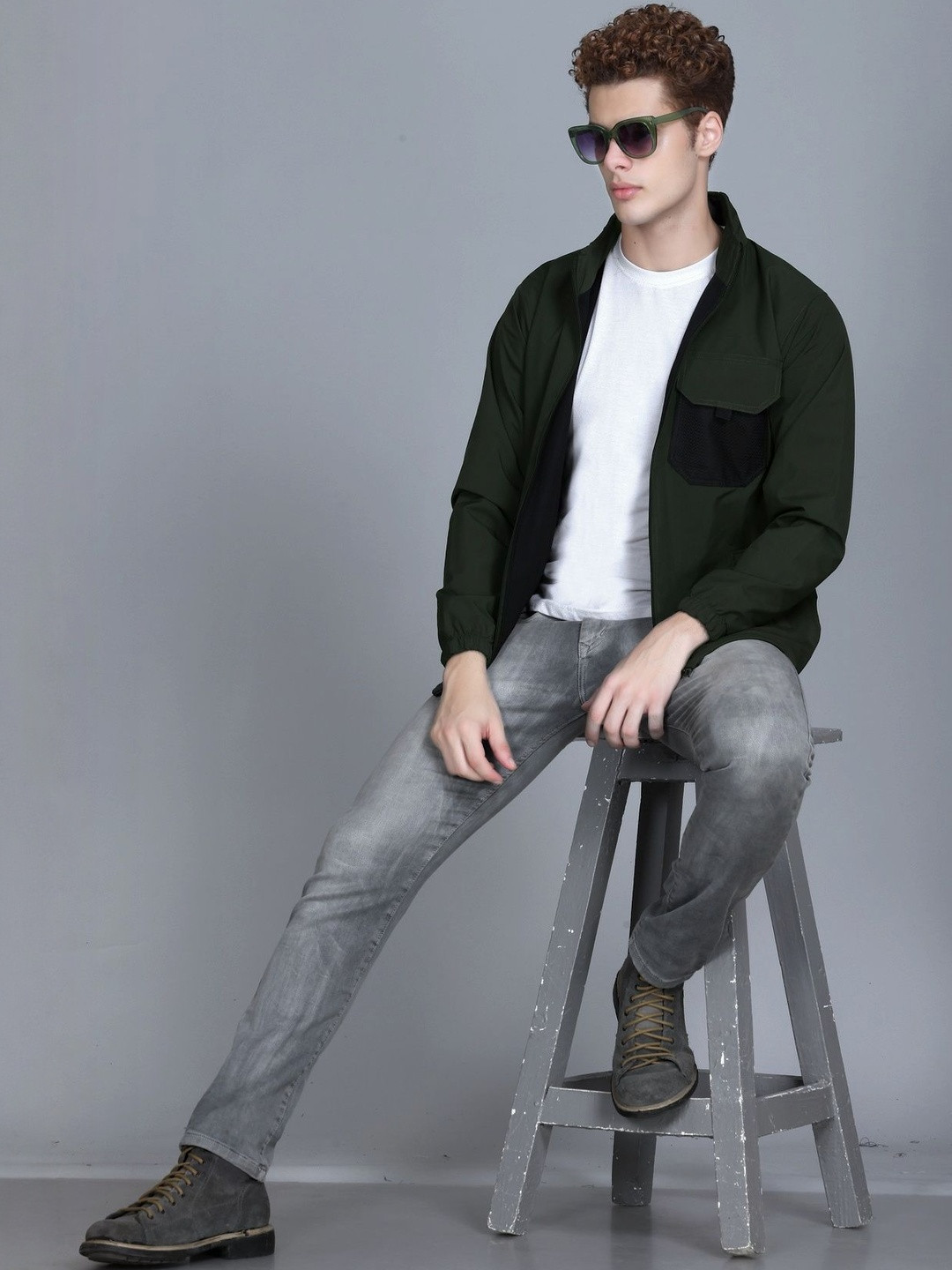 Roadster Men Mock Collared Windcheater Jacket