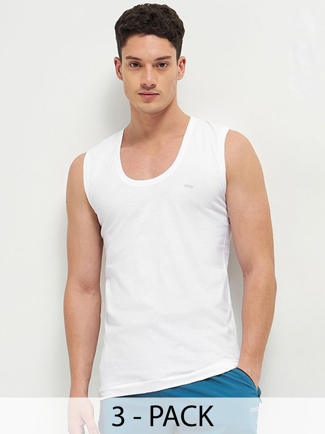 Otto Essentials Bravo Men Pack Of 3 Sleeveless Cotton Innerwear Vest