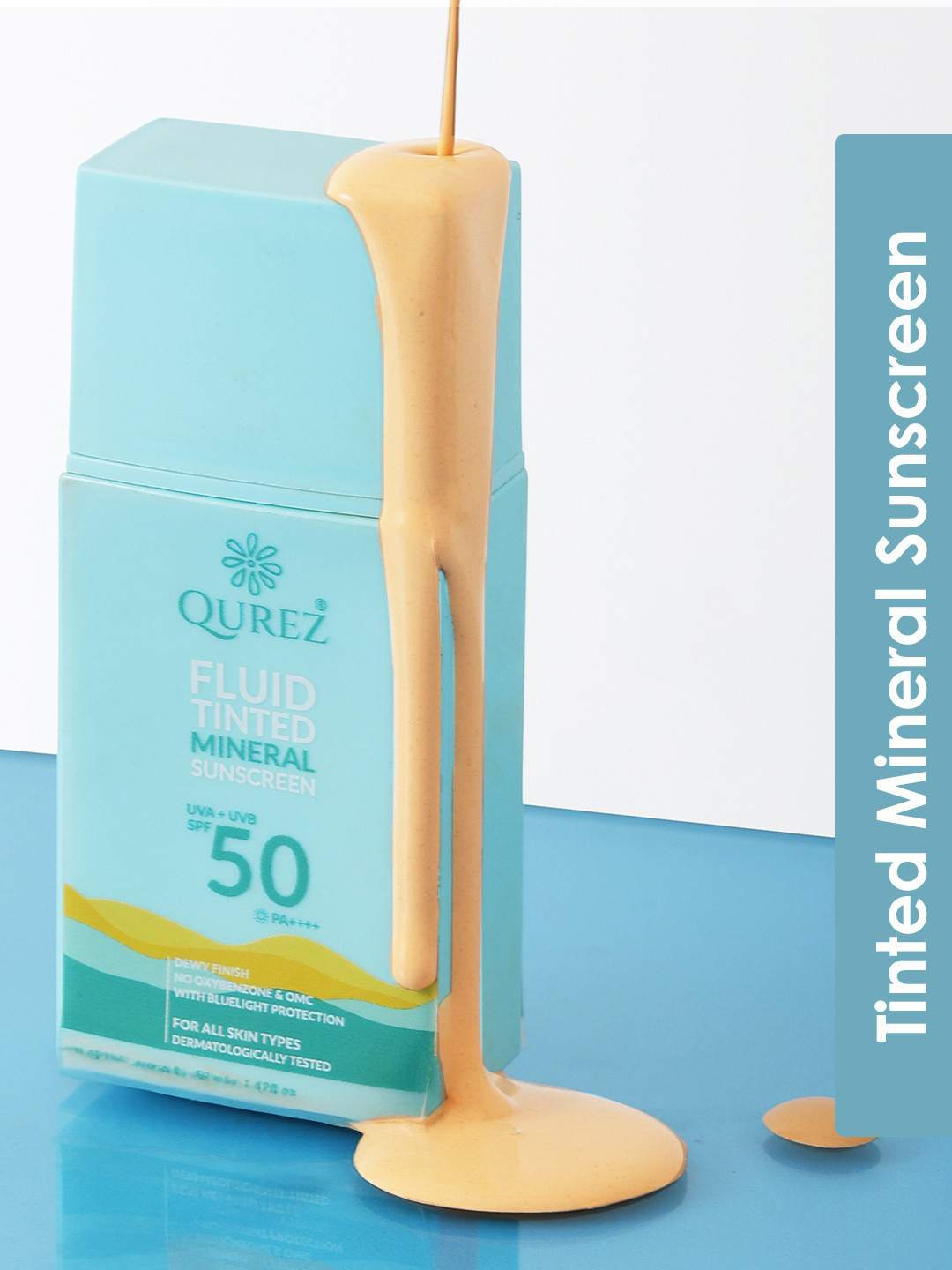 QUREZ Fluid Tinted Mineral Sunscreen SPF 50 PA++++- 50 ml