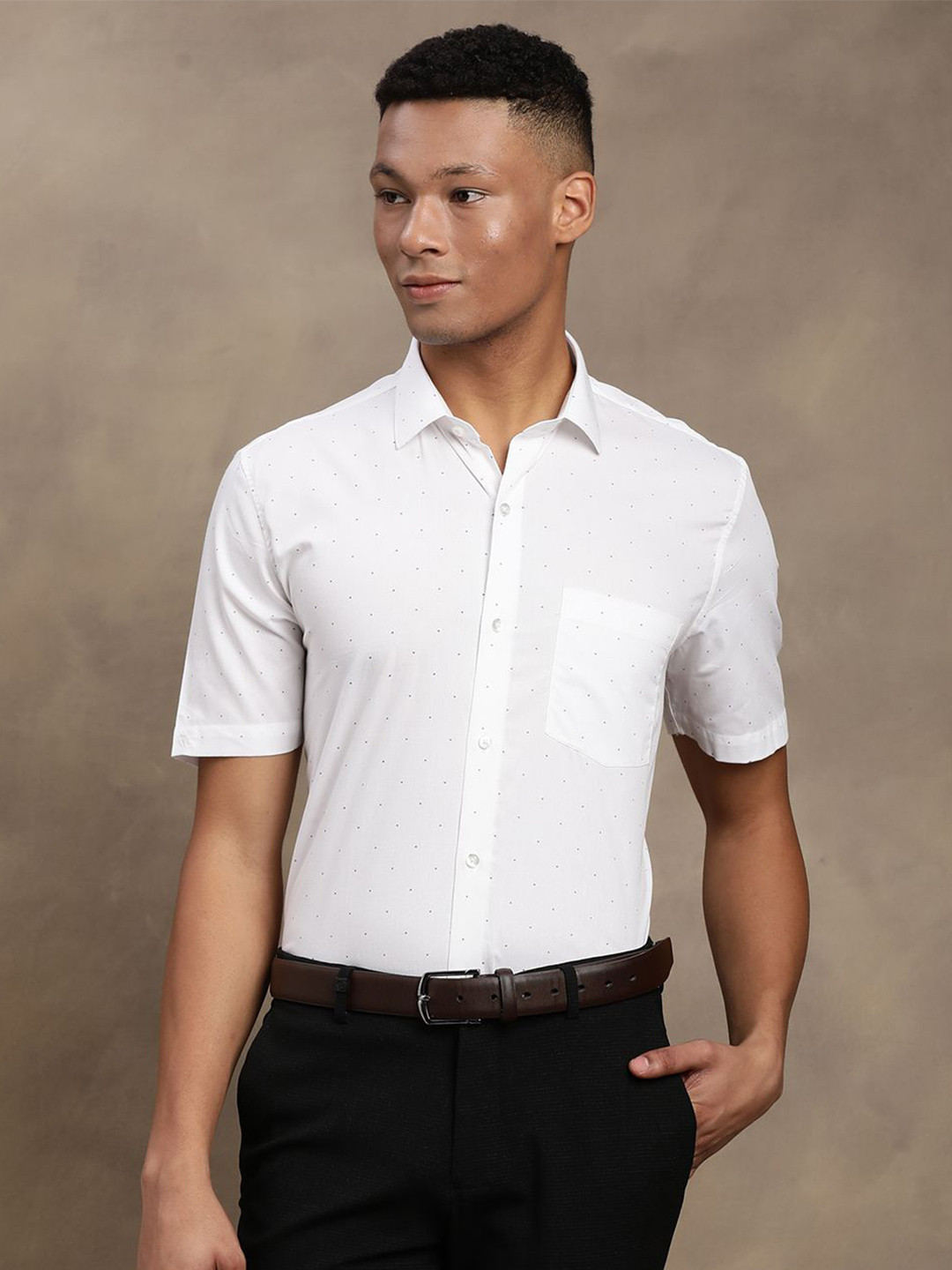 Turtle Regular Fit Printed Pure Cotton Formal Shirt