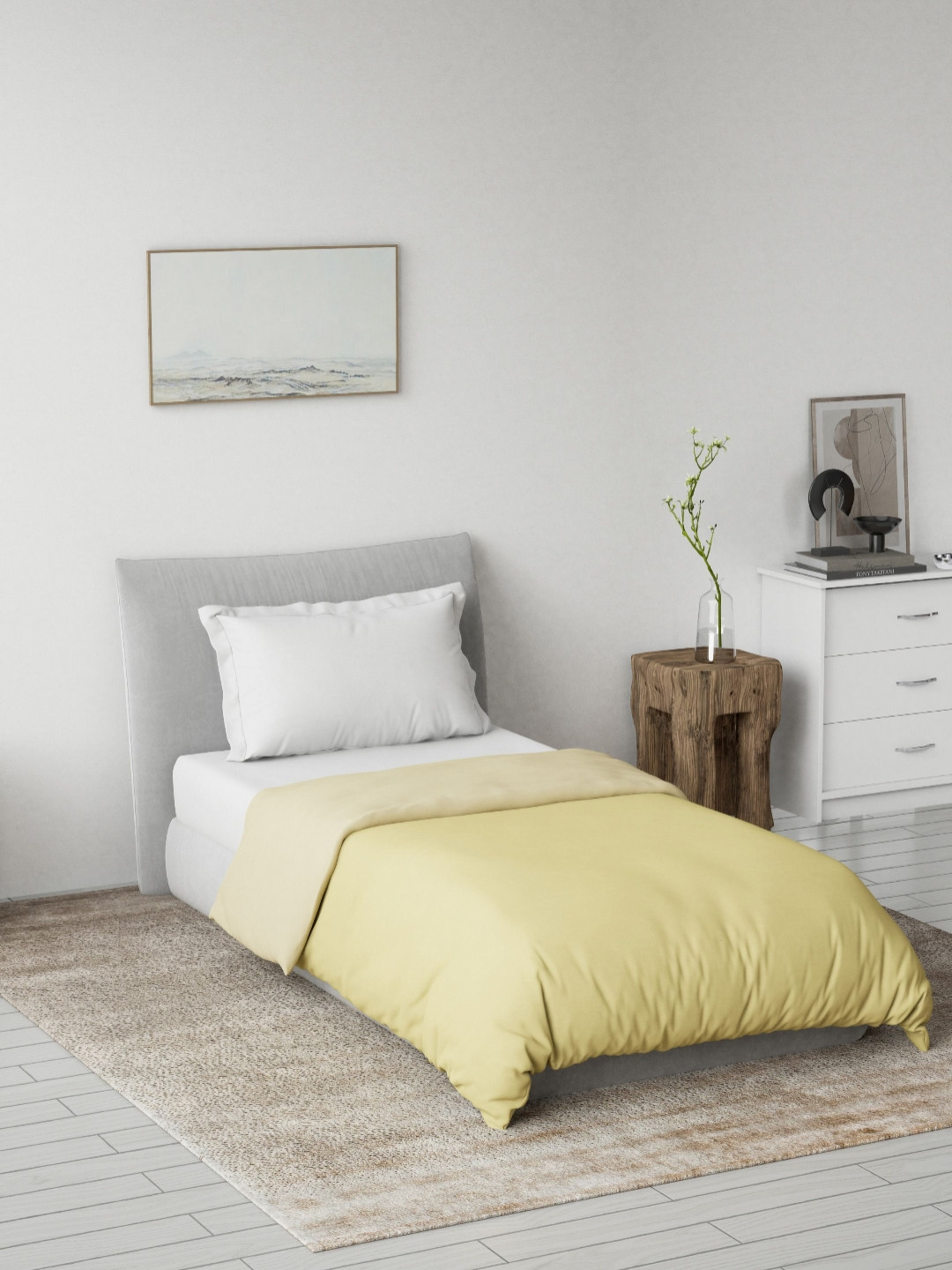 DDecor Spectrum Yellow Pure Cotton AC Room Single Bed Quilt