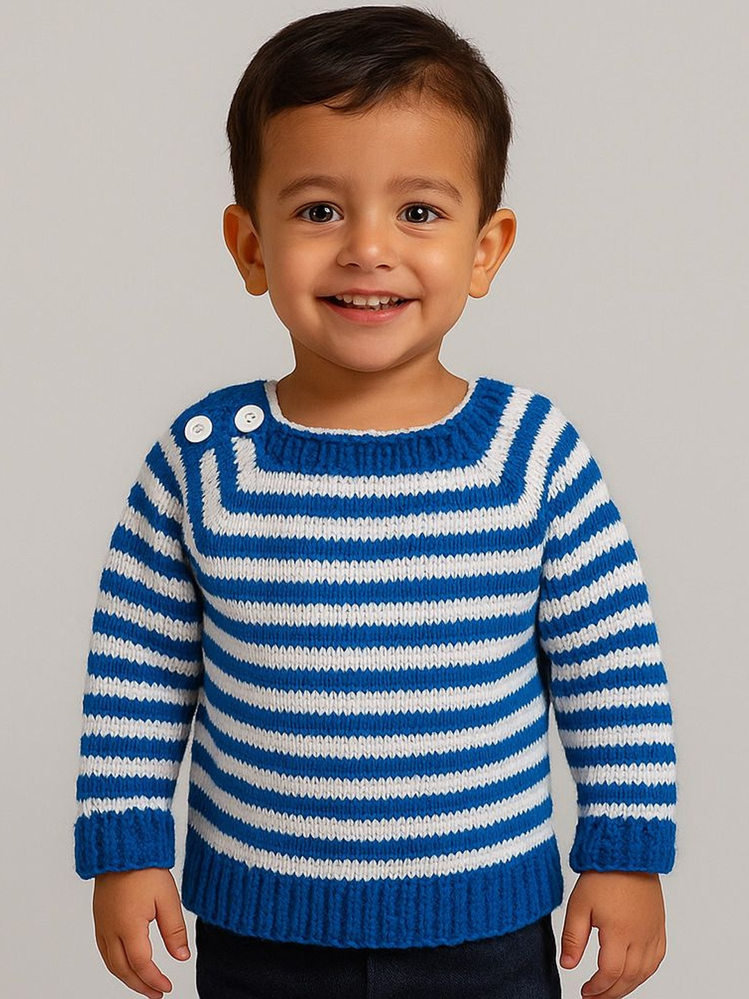 Sabinagarments Kids Striped Design Knitted Sweater