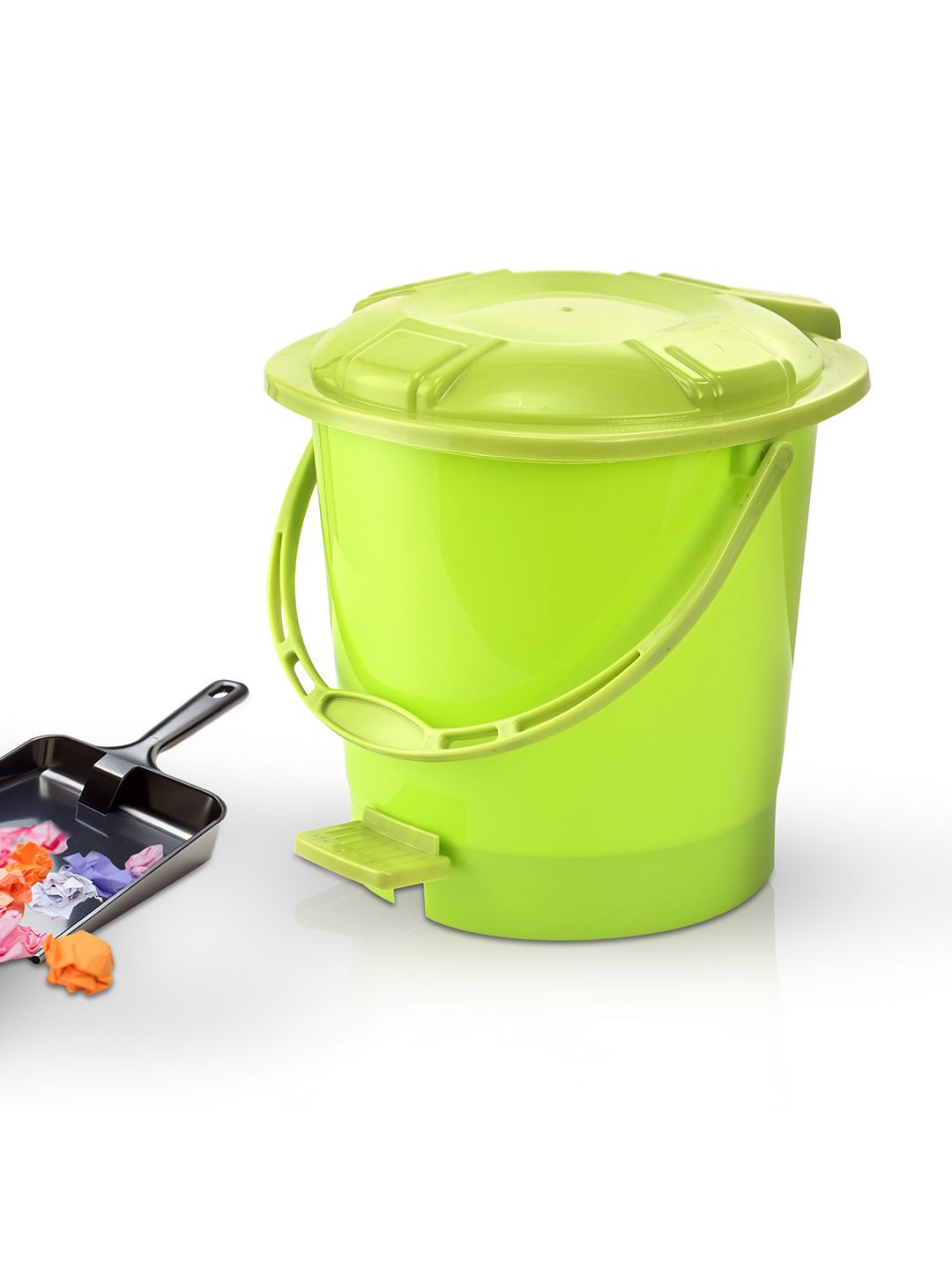 Kuber Industries Green One Tab Pedal Dustbin 7L