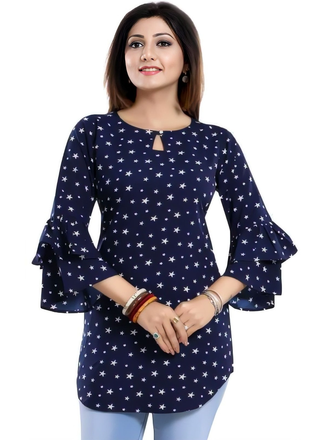 HIALTO Women Blue Solid Other Tops