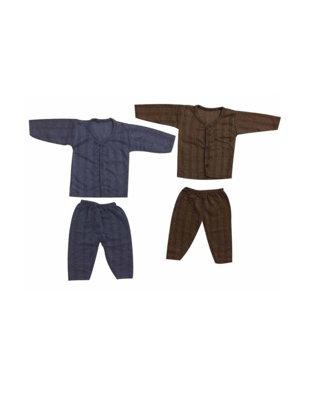 Cute Collection Unisex Kids Pack Of 2 Striped Thermal Set