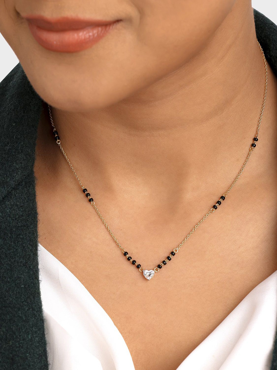 Crash.Club By CKC 18 KT Gold-Plated Lab Grown Diamond Studded Necklace 3.89 g